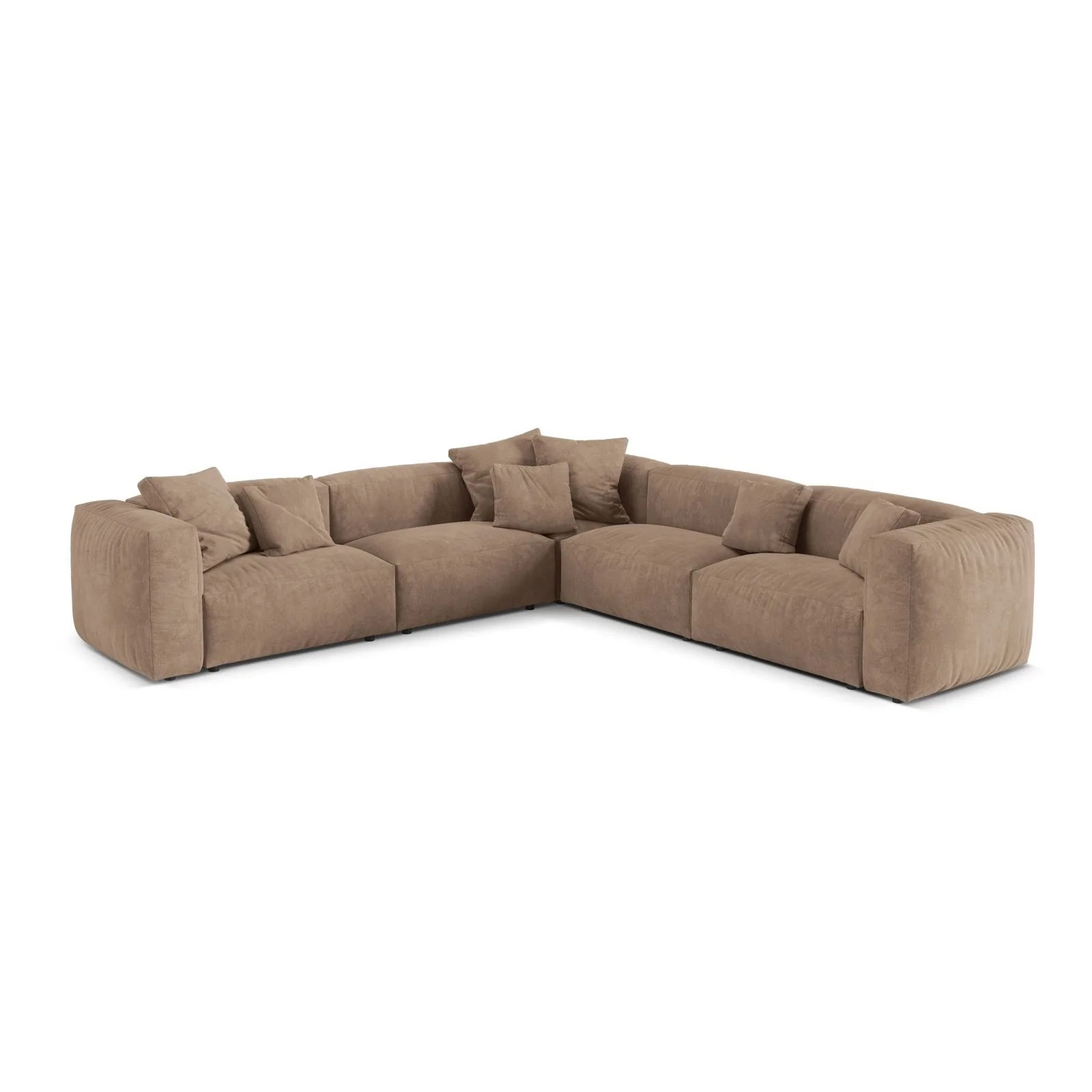 Martina modulares Ecksofa, Symmetrisch, Sitztiefe 76 cm, aus Samt, Cord, Boucle oder Strukturstoff, 316x316 cm - Image 5
