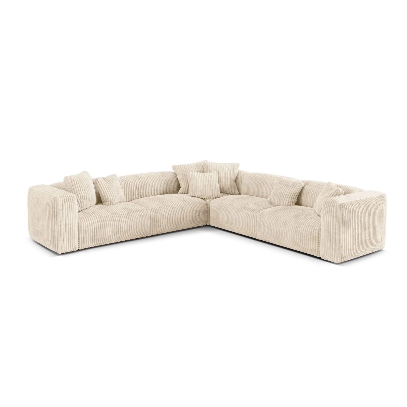 Martina modulares Ecksofa, Symmetrisch, Sitztiefe 76 cm, aus Samt, Cord, Boucle oder Strukturstoff, 316x316 cm - Image 53