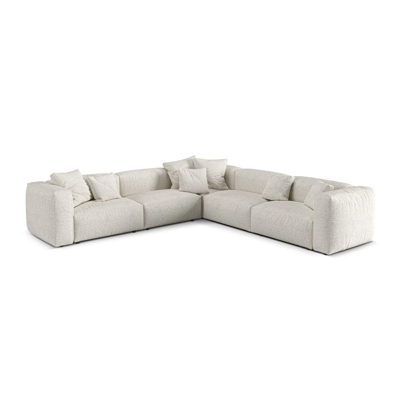 Martina modulares Ecksofa, Symmetrisch, Sitztiefe 76 cm, aus Samt, Cord, Boucle oder Strukturstoff, 316x316 cm - Image 73