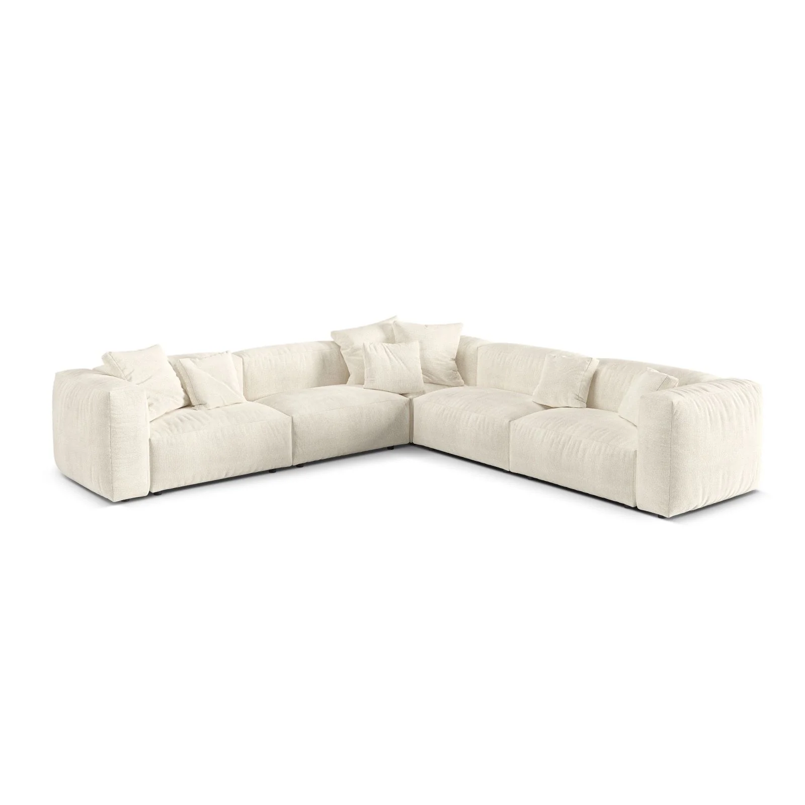Martina modulares Ecksofa, Symmetrisch, Sitztiefe 76 cm, aus Samt, Cord, Boucle oder Strukturstoff, 316x316 cm - Image 93