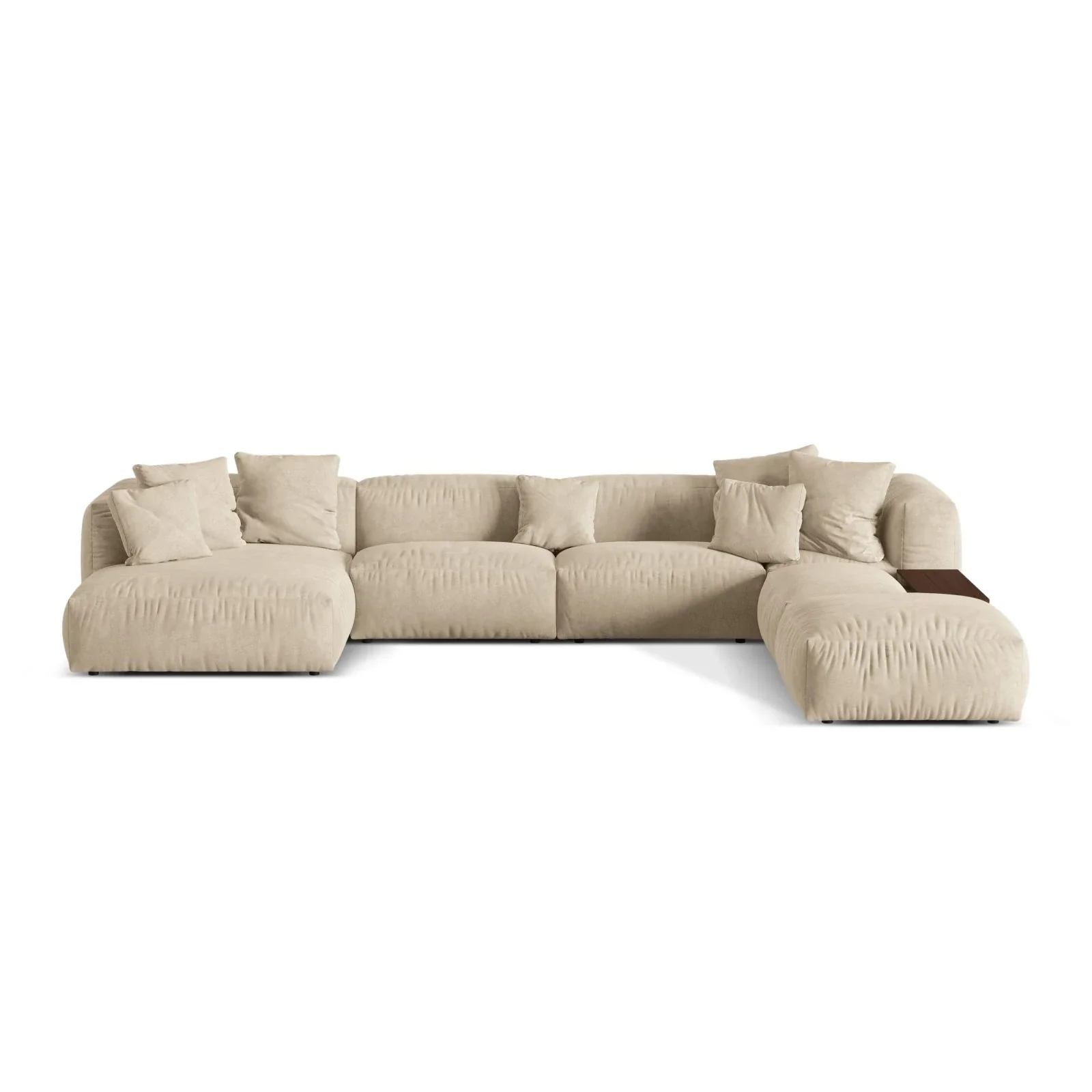 Martina modulares Panorama-Sofa, Rechts, mit Bezug aus Samt, Cord oder Strukturstoff, 406x280 cm