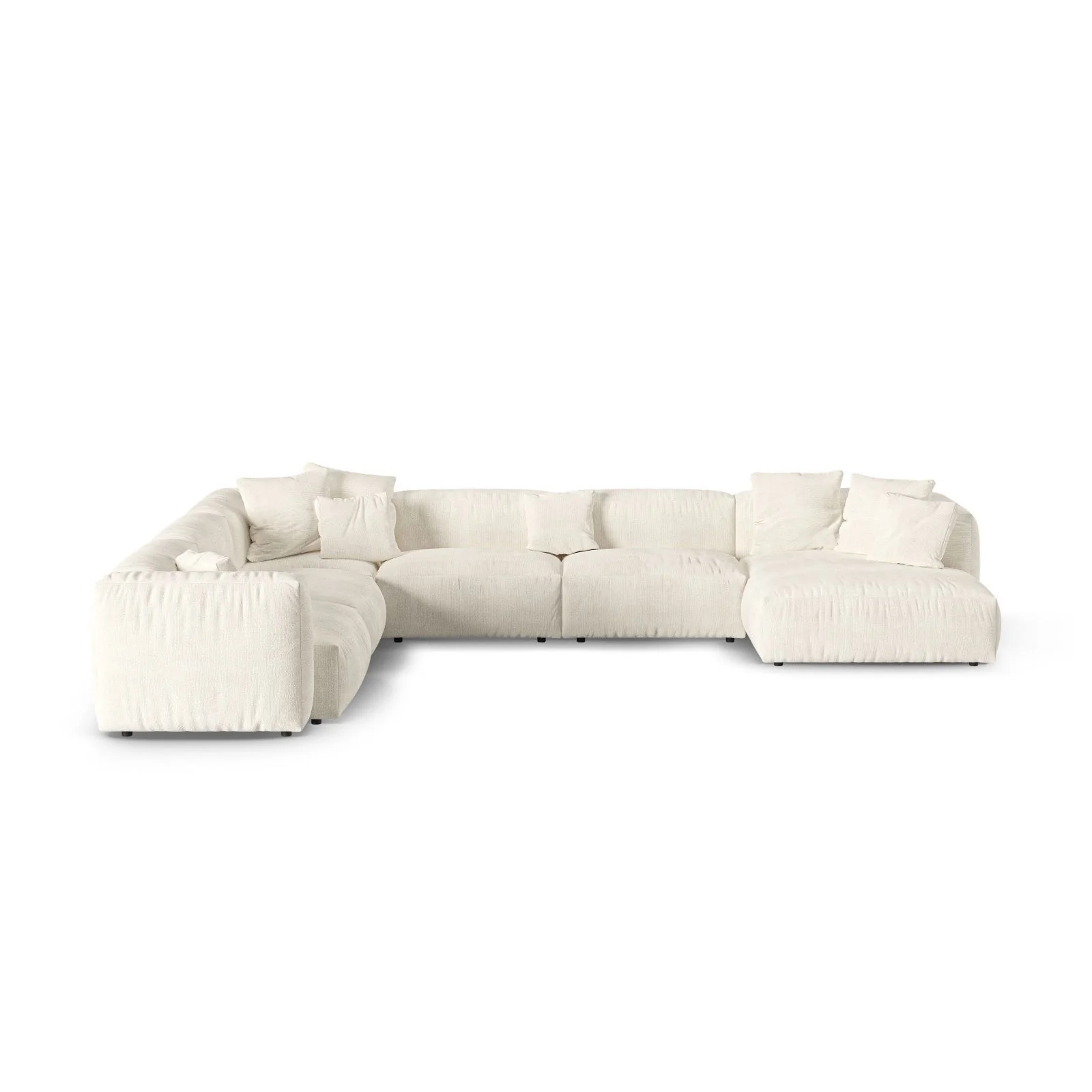 Martina Modulares Panoramasofa, Linke Seite, Sitztiefe 90 cm, aus Samt, Cord, Boucle oder Strukturstoff, 420x330 cm - Image 139