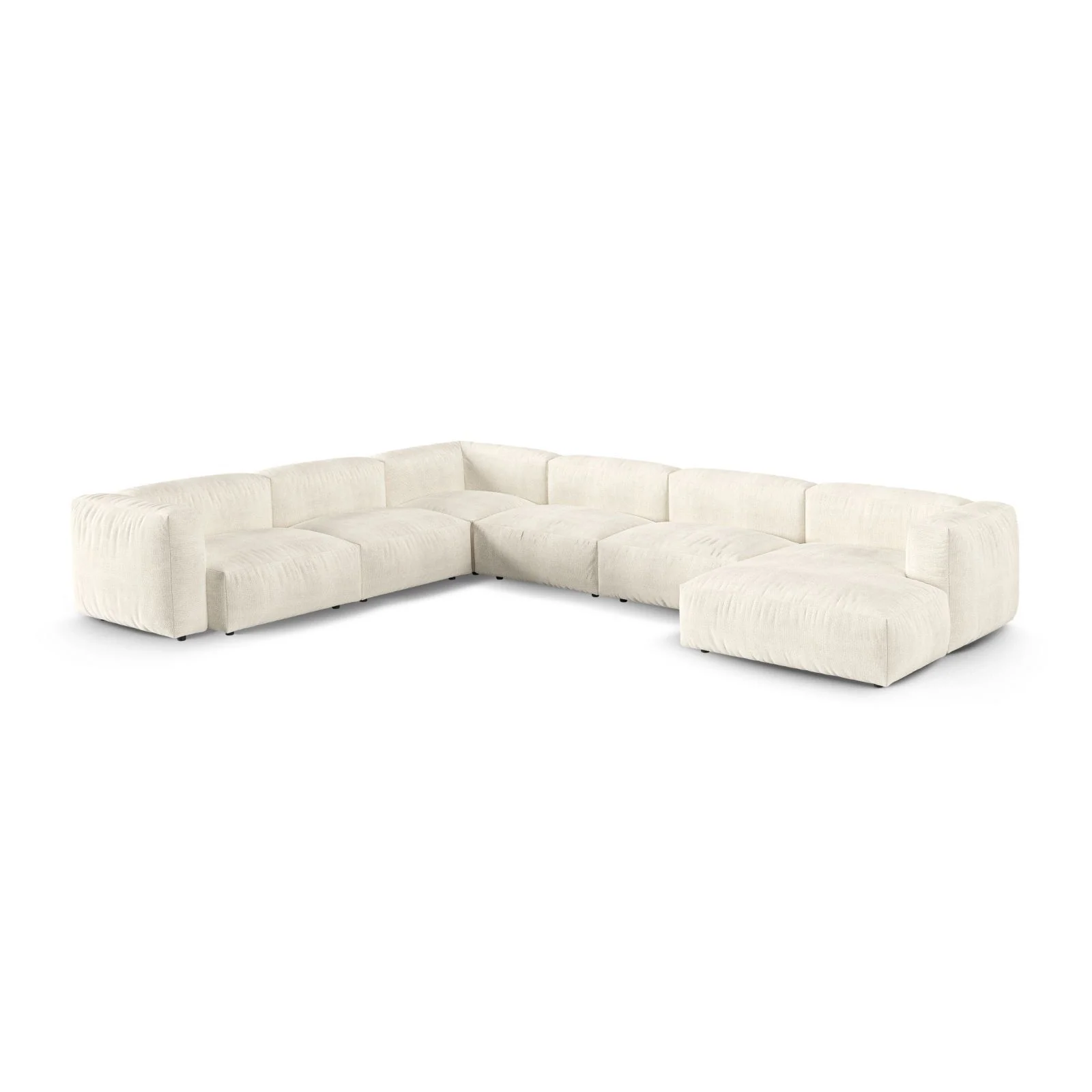 Martina Modulares Panoramasofa, Linke Seite, Sitztiefe 90 cm, aus Samt, Cord, Boucle oder Strukturstoff, 420x330 cm - Image 141
