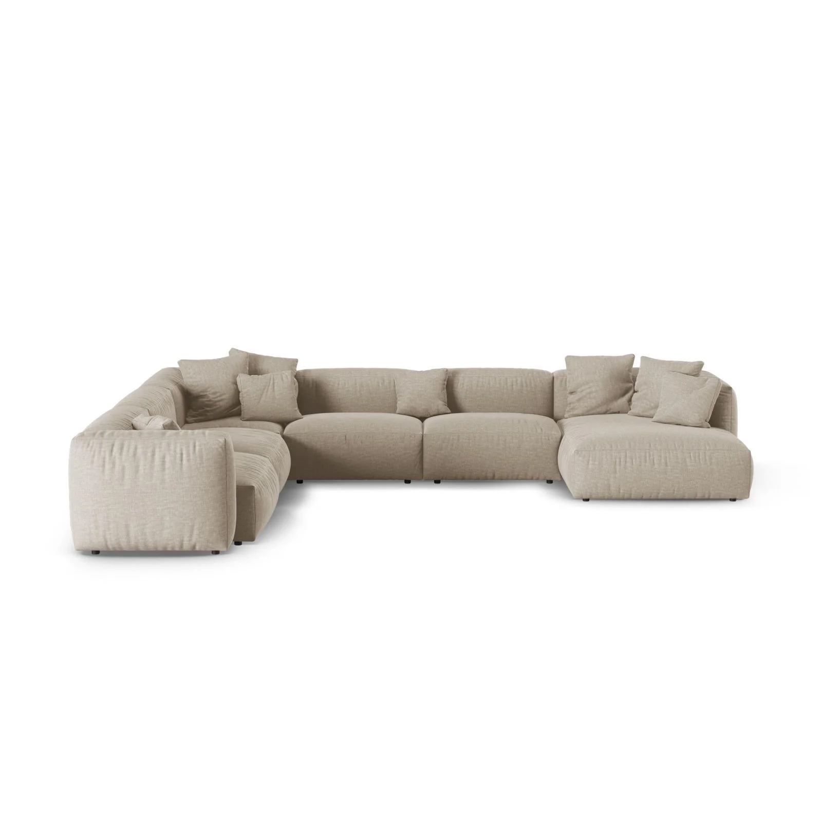 Martina Modulares Panoramasofa, Linke Seite, Sitztiefe 90 cm, aus Samt, Cord, Boucle oder Strukturstoff, 420x330 cm - Image 37