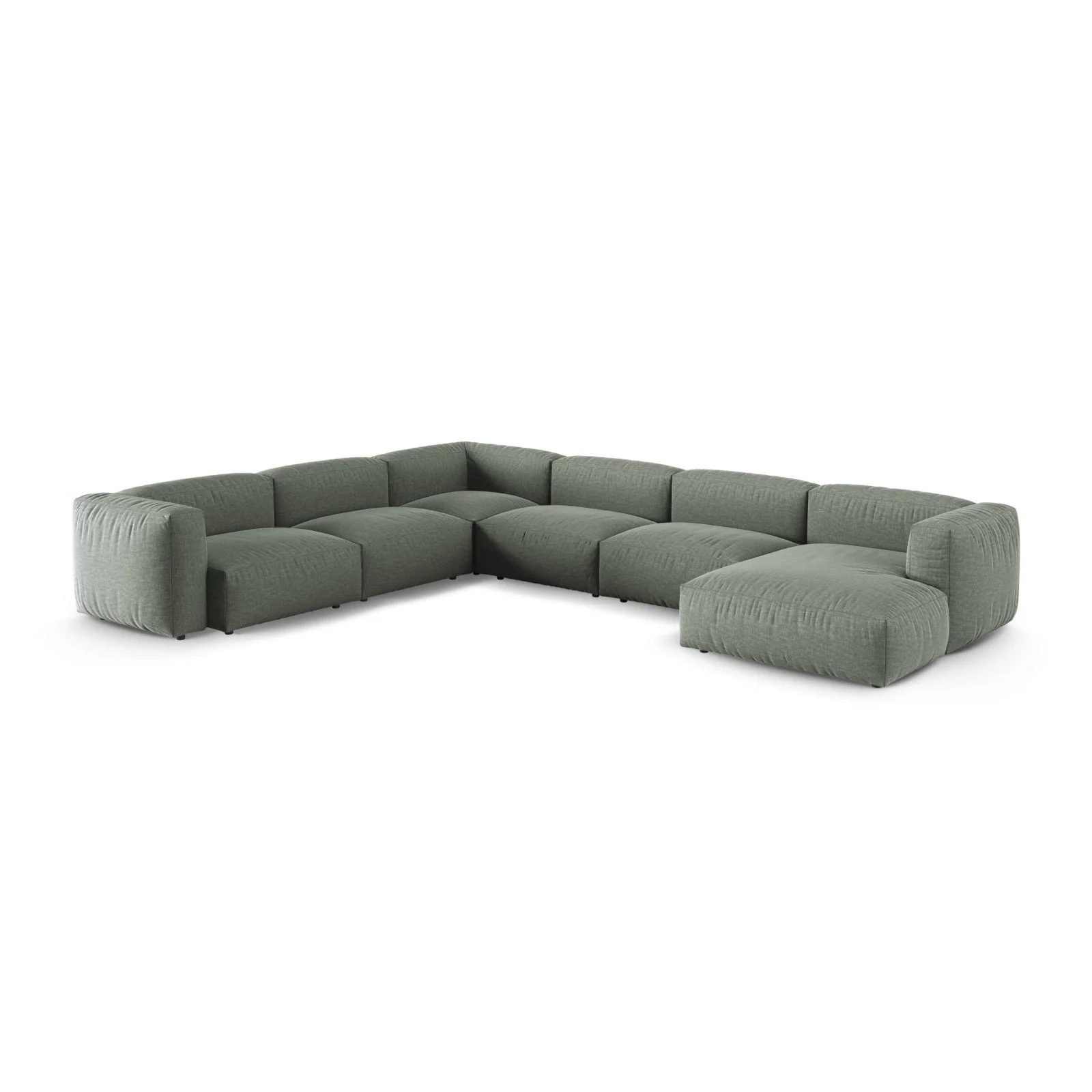 Martina Modulares Panoramasofa, Linke Seite, Sitztiefe 90 cm, aus Samt, Cord, Boucle oder Strukturstoff, 420x330 cm - Image 45