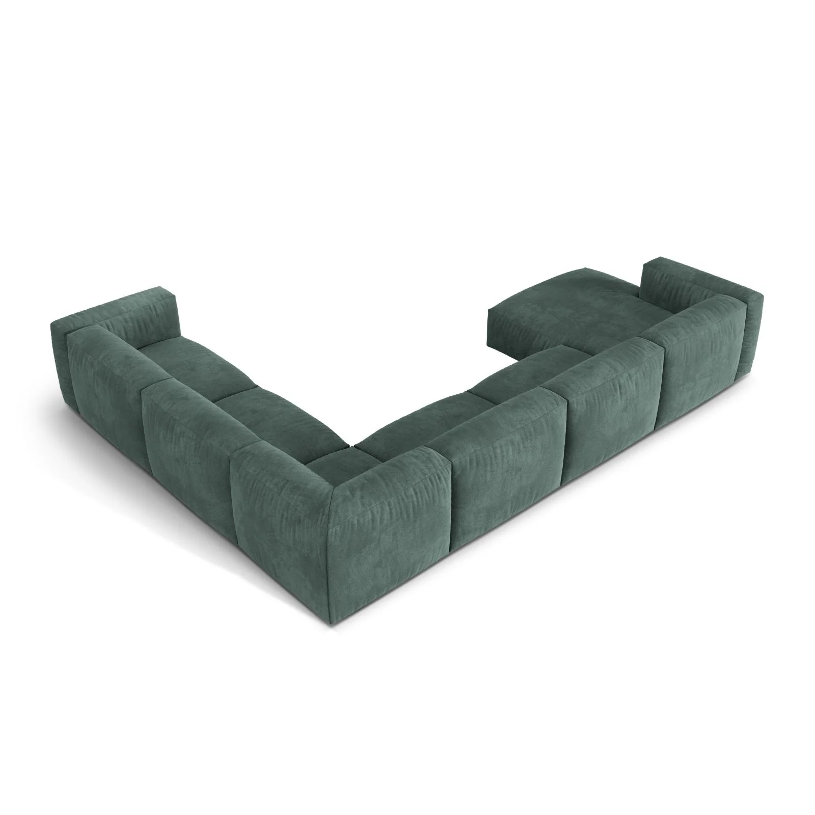 Martina modulares Panoramasofa, Rechte Seite, Sitztiefe 76 cm, aus Samt, Cord, Boucle oder Strukturstoff, 406x316 cm - Image 19