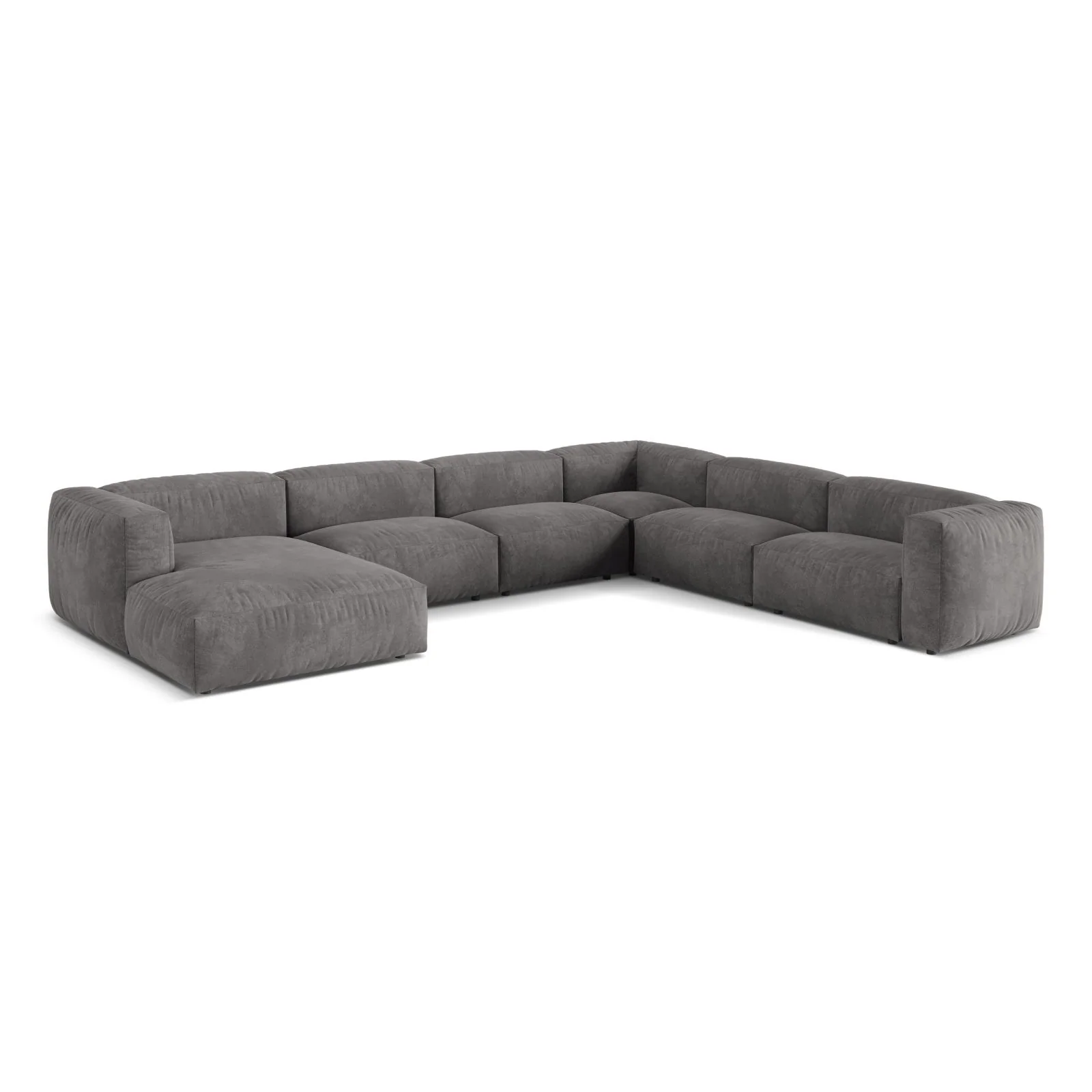 Martina modulares Panoramasofa, Rechte Seite, Sitztiefe 76 cm, aus Samt, Cord, Boucle oder Strukturstoff, 406x316 cm - Image 28