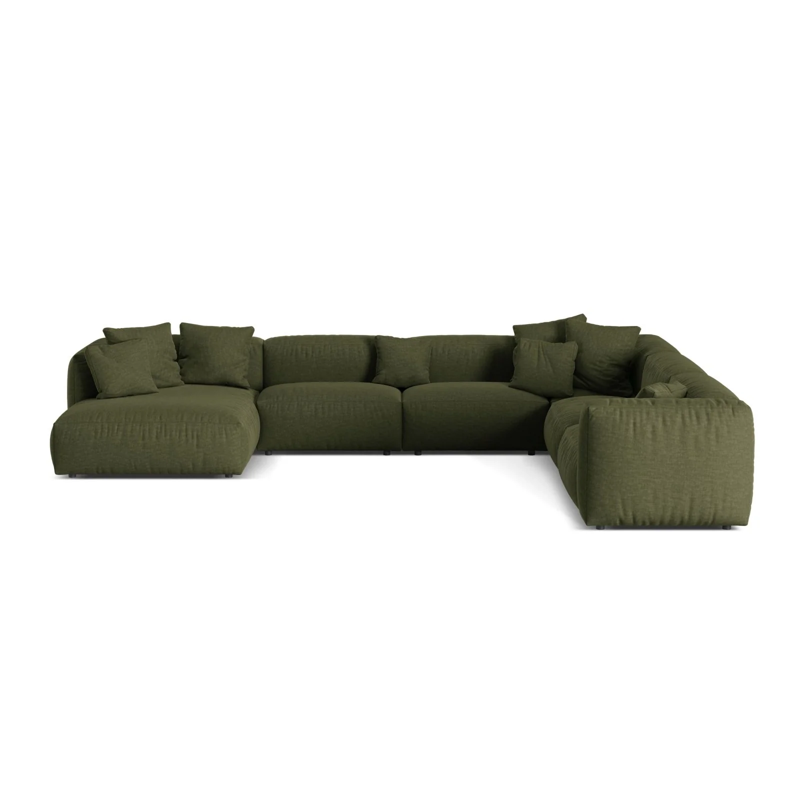 Martina modulares Panoramasofa, Rechte Seite, Sitztiefe 76 cm, aus Samt, Cord, Boucle oder Strukturstoff, 406x316 cm - Image 56