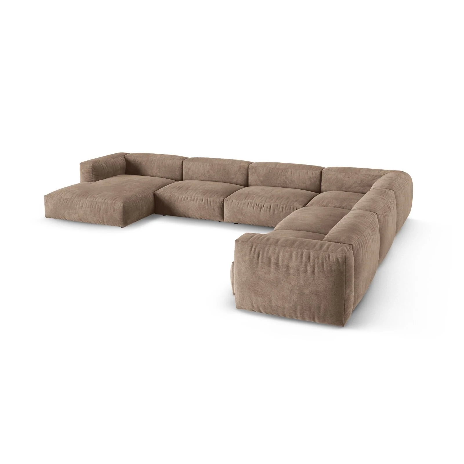 Martina modulares Panoramasofa, Rechte Seite, Sitztiefe 90 cm, aus Samt, Cord, Boucle oder Strukturstoff, 420x330 cm - Image 10