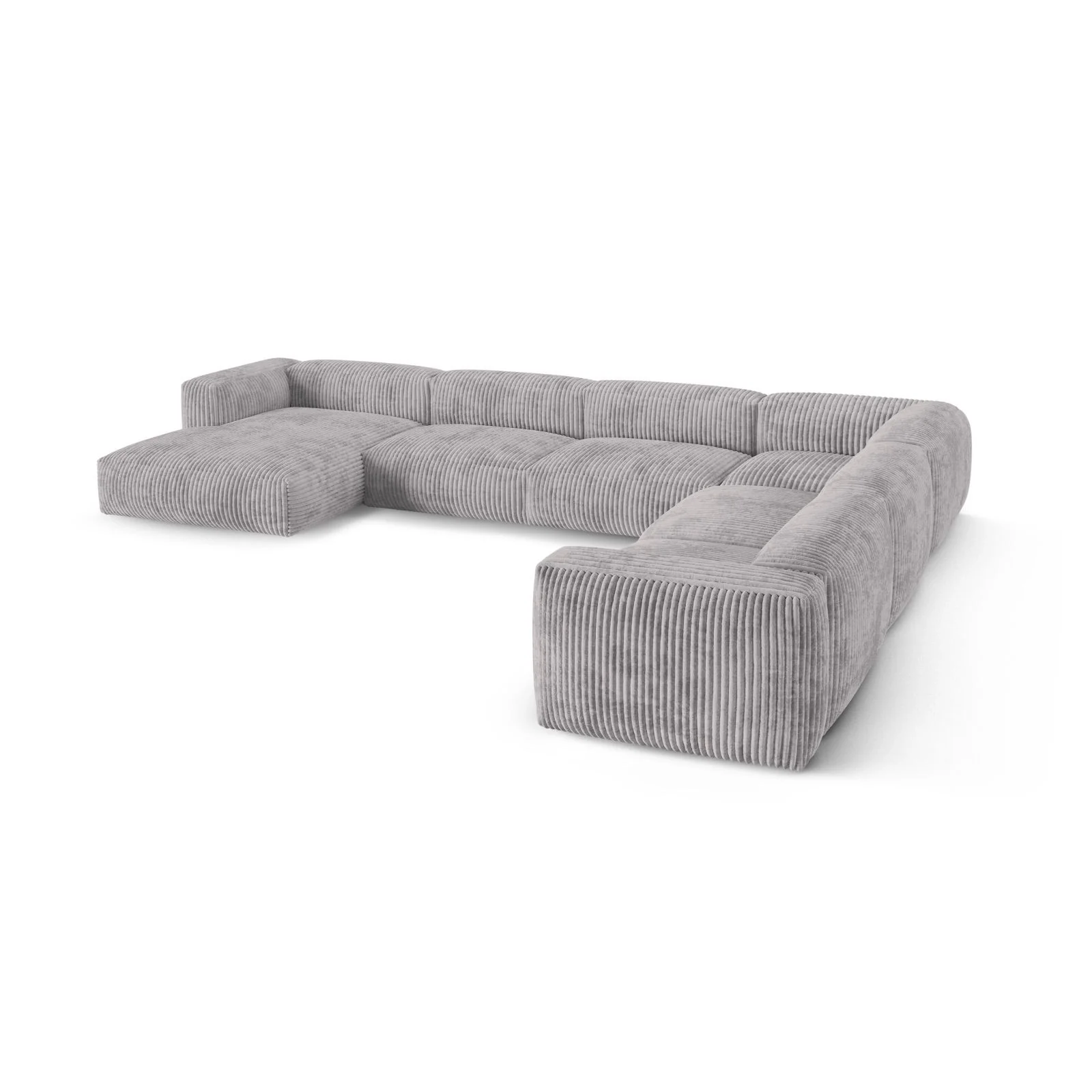 Martina modulares Panoramasofa, Rechte Seite, Sitztiefe 90 cm, aus Samt, Cord, Boucle oder Strukturstoff, 420x330 cm - Image 100