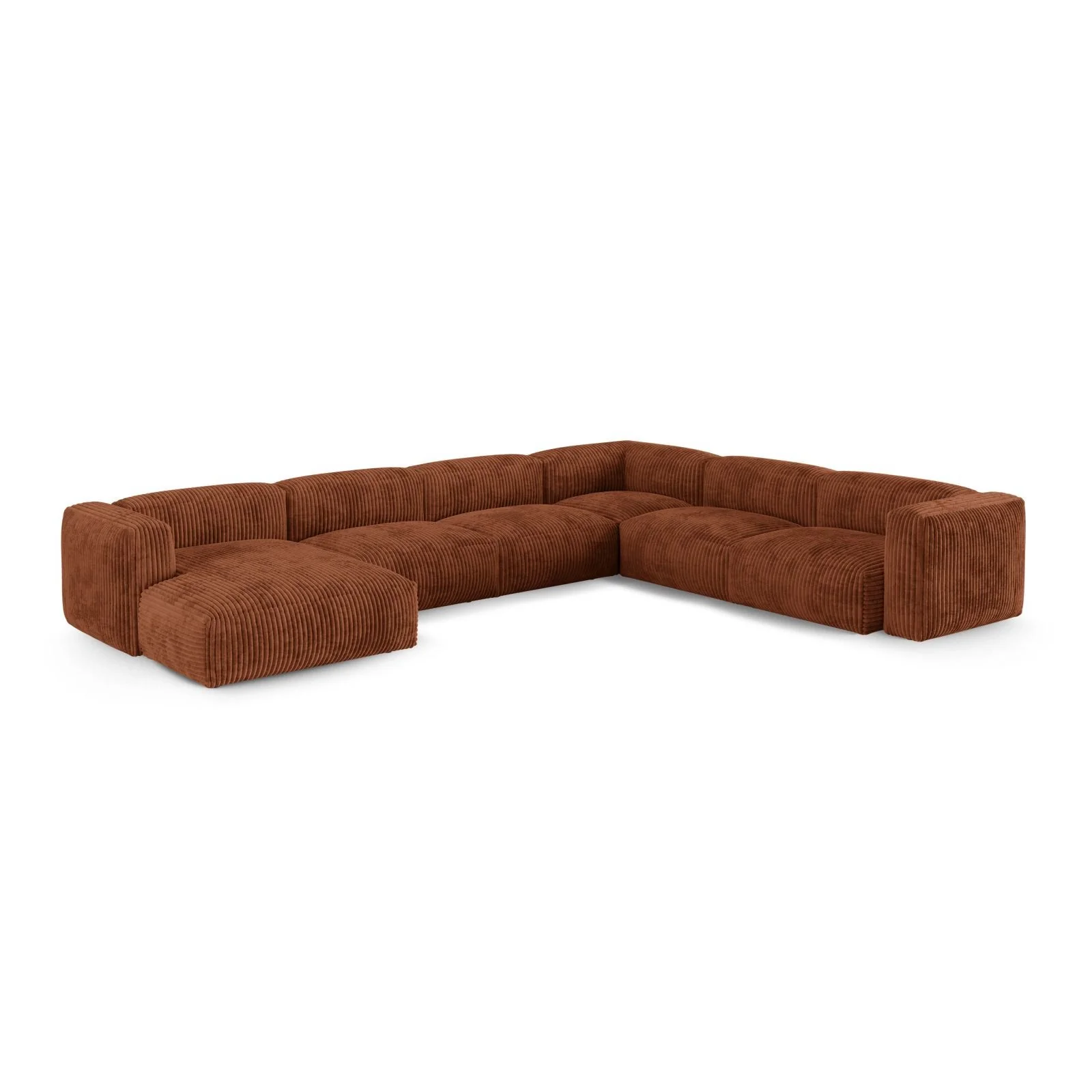 Martina modulares Panoramasofa, Rechte Seite, Sitztiefe 90 cm, aus Samt, Cord, Boucle oder Strukturstoff, 420x330 cm - Image 105