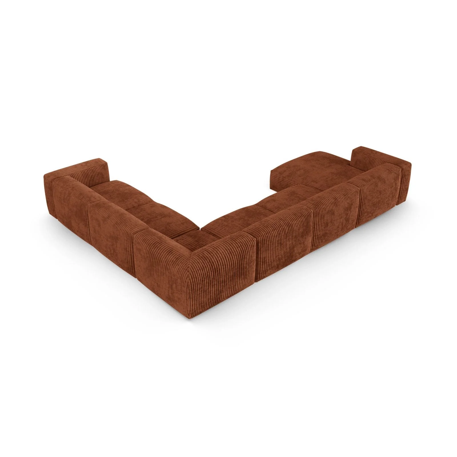 Martina modulares Panoramasofa, Rechte Seite, Sitztiefe 90 cm, aus Samt, Cord, Boucle oder Strukturstoff, 420x330 cm - Image 107