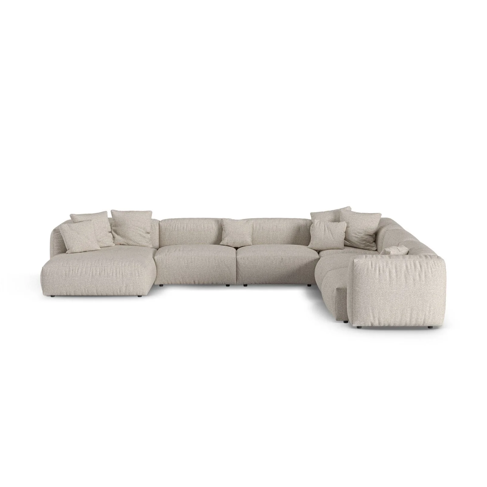 Martina modulares Panoramasofa, Rechte Seite, Sitztiefe 90 cm, aus Samt, Cord, Boucle oder Strukturstoff, 420x330 cm - Image 133
