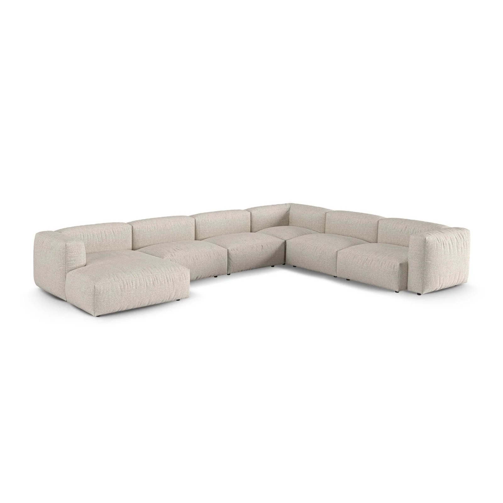 Martina modulares Panoramasofa, Rechte Seite, Sitztiefe 90 cm, aus Samt, Cord, Boucle oder Strukturstoff, 420x330 cm - Image 135