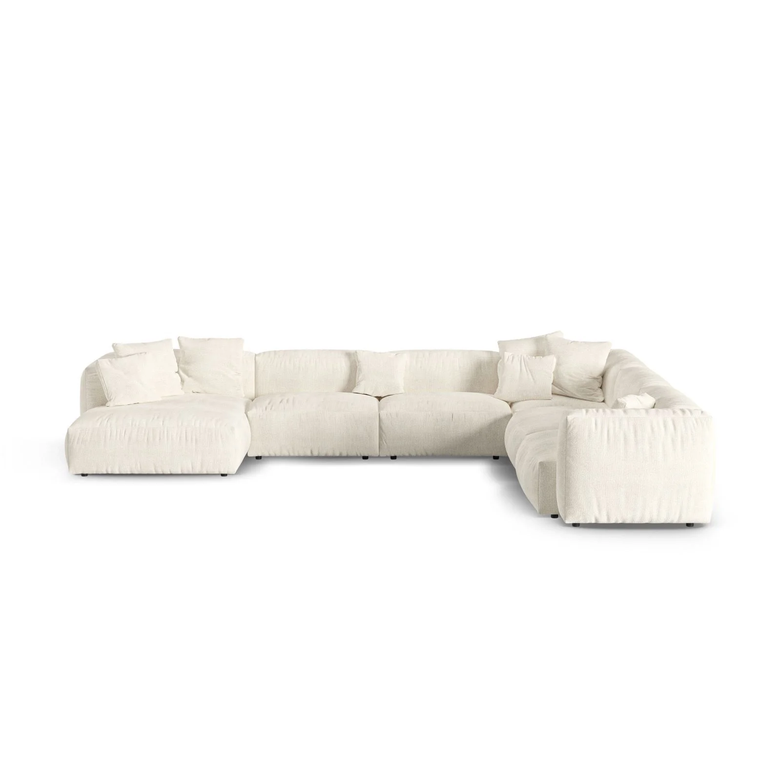 Martina modulares Panoramasofa, Rechte Seite, Sitztiefe 90 cm, aus Samt, Cord, Boucle oder Strukturstoff, 420x330 cm - Image 139