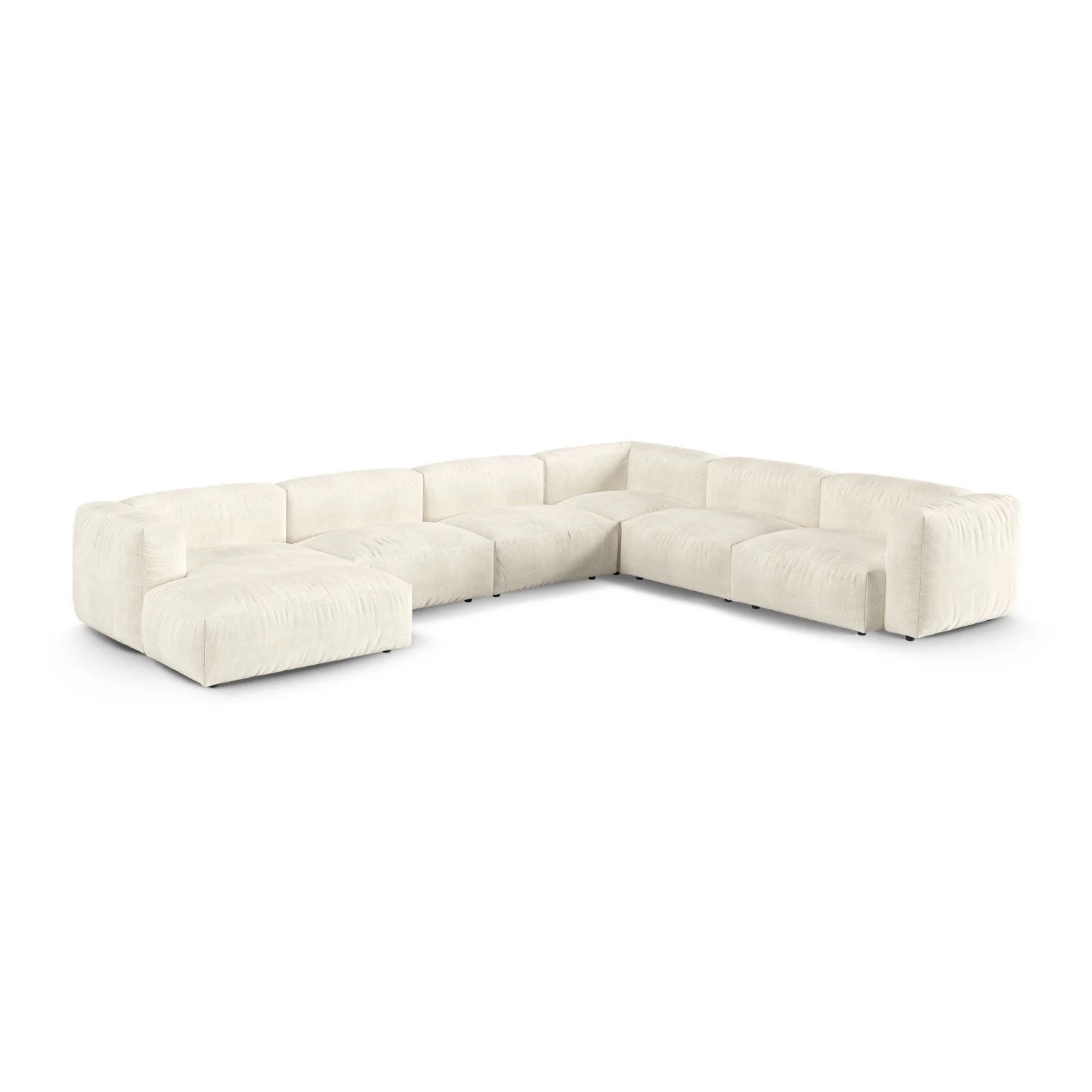 Martina modulares Panoramasofa, Rechte Seite, Sitztiefe 90 cm, aus Samt, Cord, Boucle oder Strukturstoff, 420x330 cm - Image 141