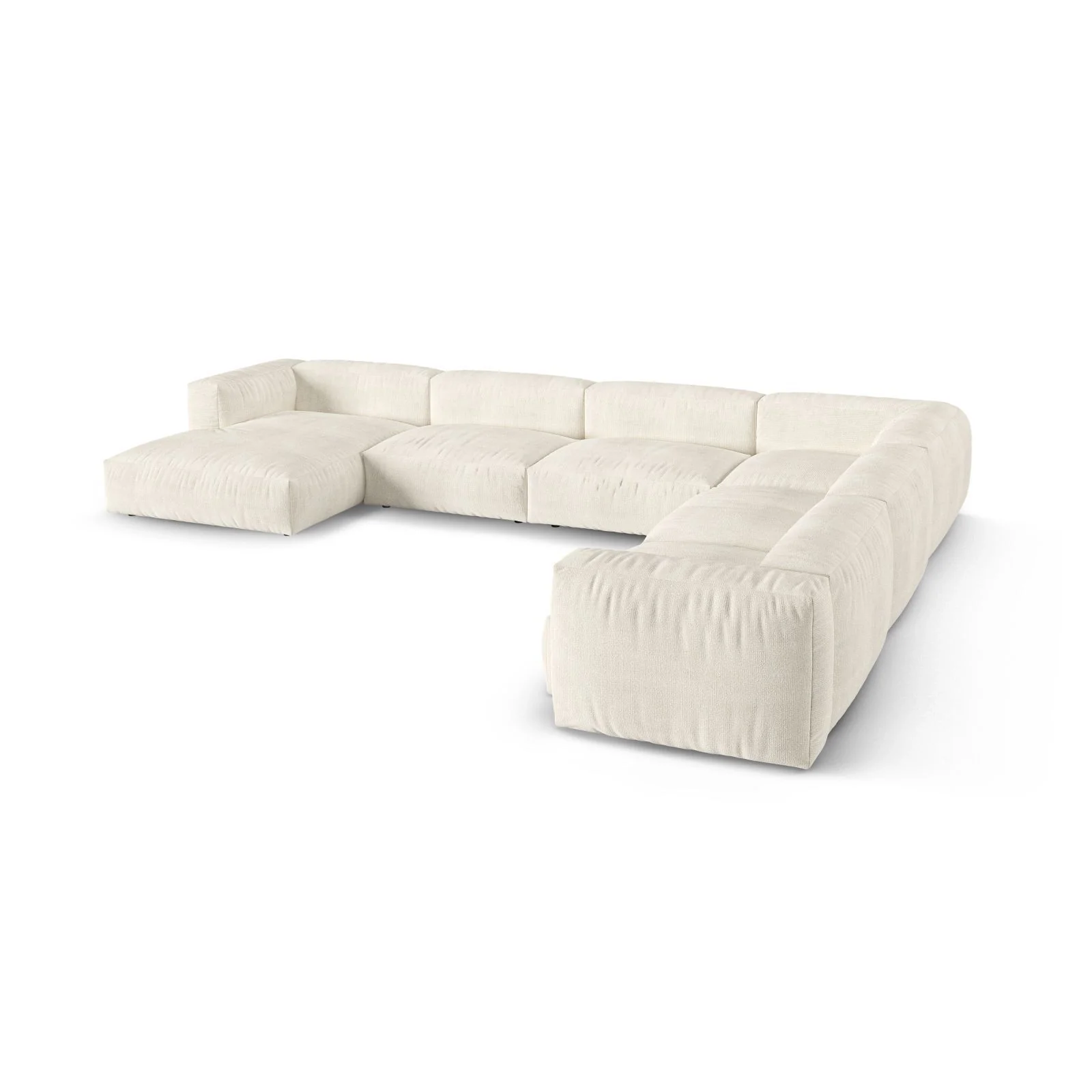 Martina modulares Panoramasofa, Rechte Seite, Sitztiefe 90 cm, aus Samt, Cord, Boucle oder Strukturstoff, 420x330 cm - Image 142