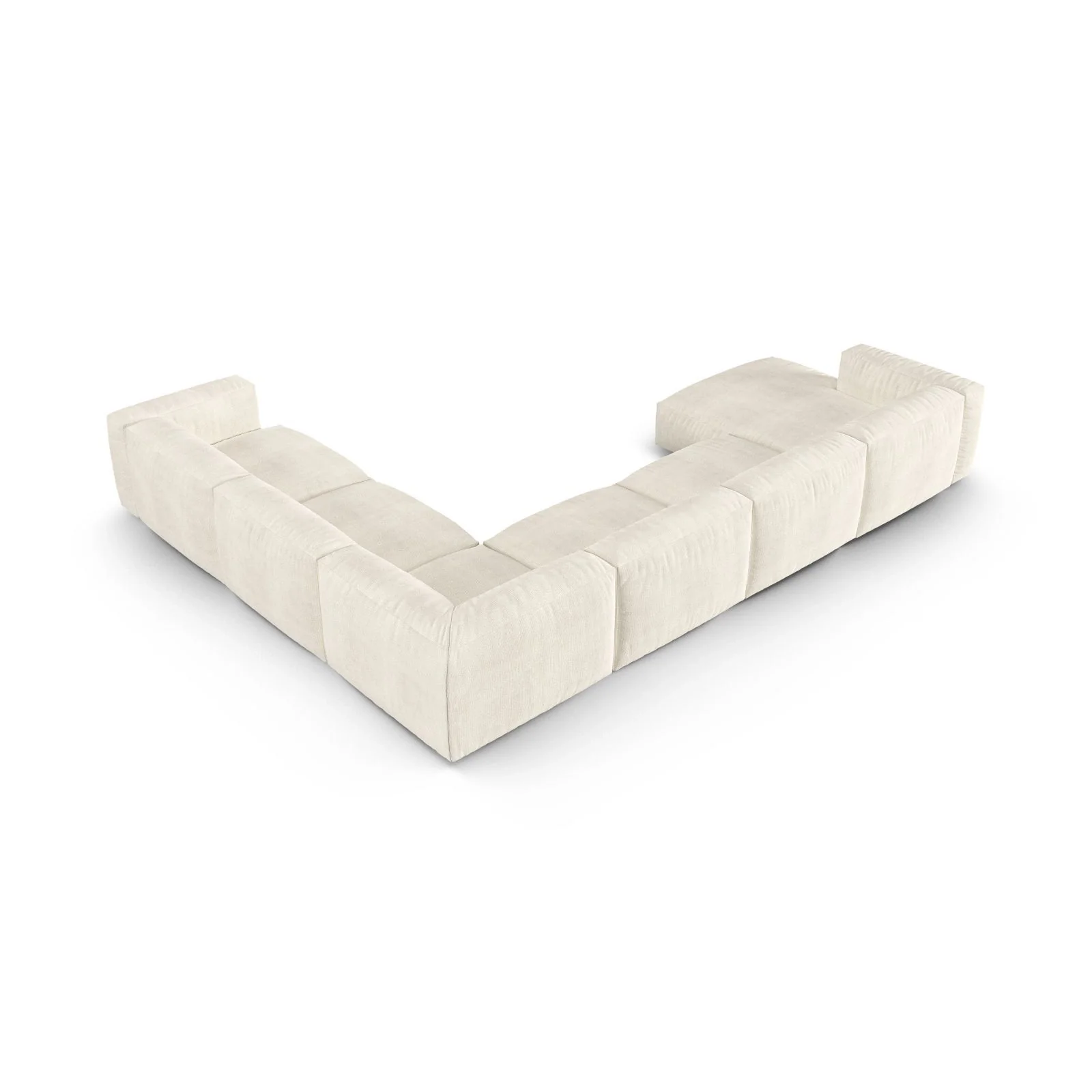 Martina modulares Panoramasofa, Rechte Seite, Sitztiefe 90 cm, aus Samt, Cord, Boucle oder Strukturstoff, 420x330 cm - Image 143