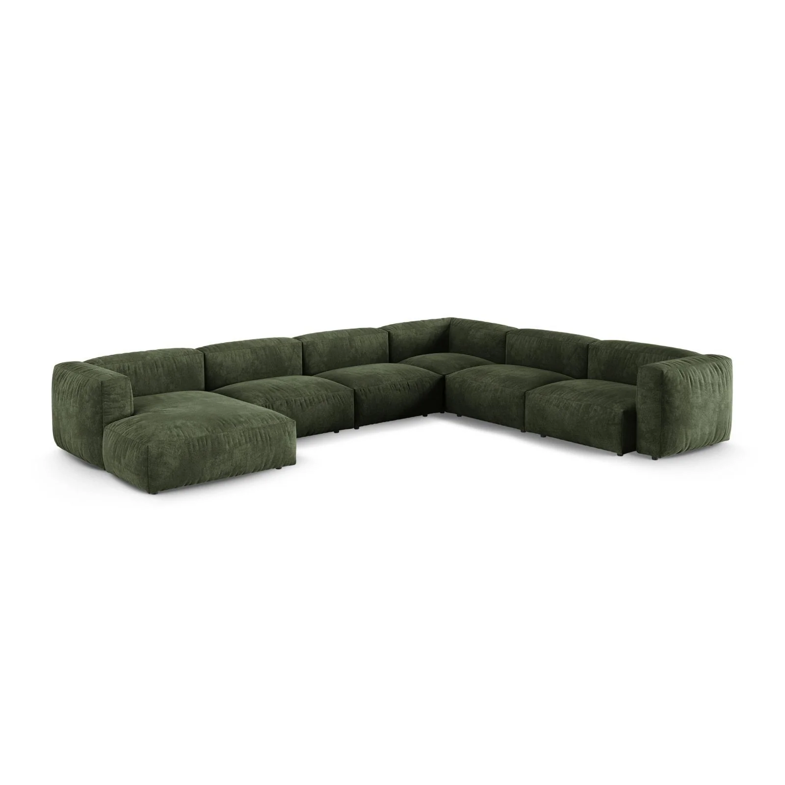 Martina modulares Panoramasofa, Rechte Seite, Sitztiefe 90 cm, aus Samt, Cord, Boucle oder Strukturstoff, 420x330 cm - Image 15