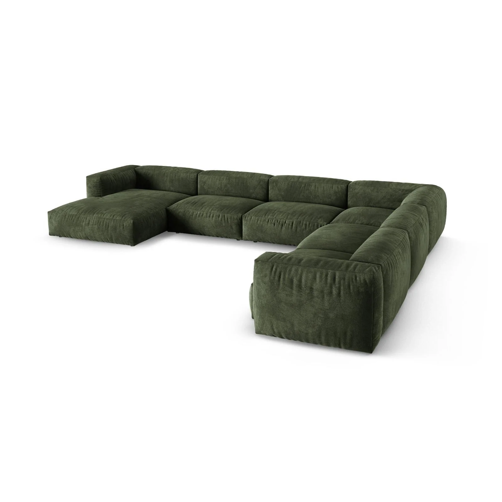 Martina modulares Panoramasofa, Rechte Seite, Sitztiefe 90 cm, aus Samt, Cord, Boucle oder Strukturstoff, 420x330 cm - Image 16