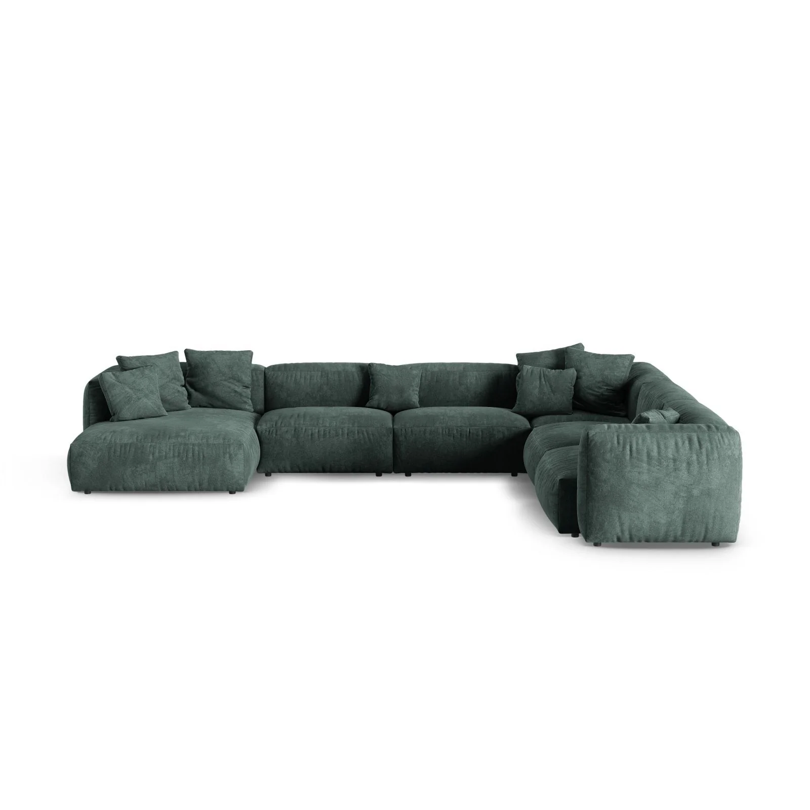 Martina modulares Panoramasofa, Rechte Seite, Sitztiefe 90 cm, aus Samt, Cord, Boucle oder Strukturstoff, 420x330 cm - Image 19