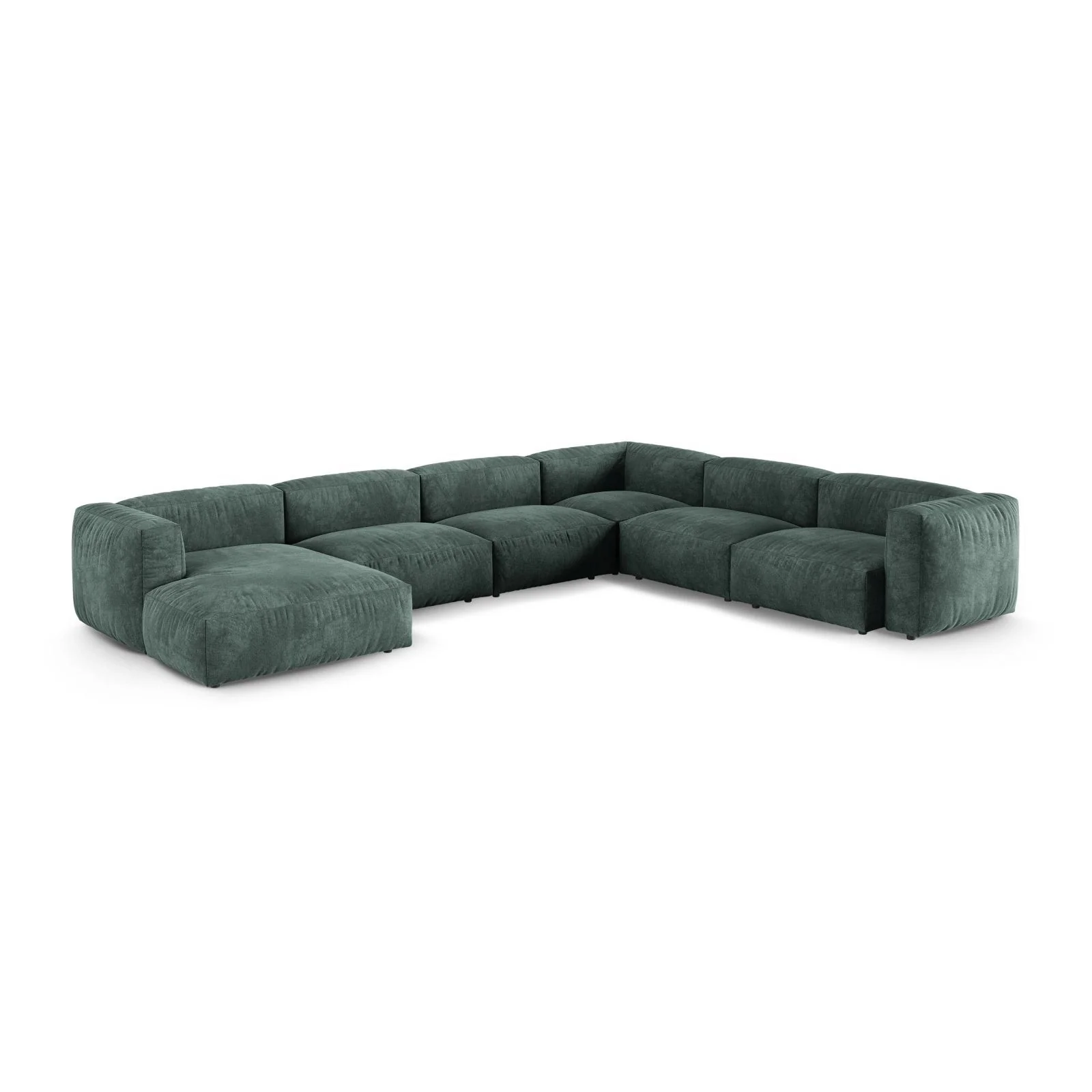 Martina modulares Panoramasofa, Rechte Seite, Sitztiefe 90 cm, aus Samt, Cord, Boucle oder Strukturstoff, 420x330 cm - Image 21