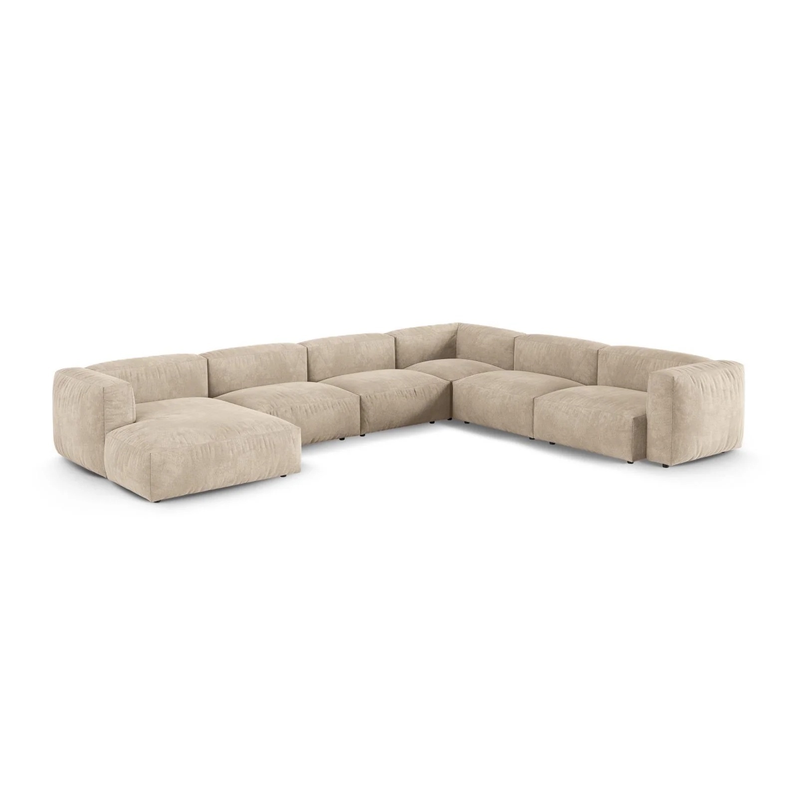 Martina modulares Panoramasofa, Rechte Seite, Sitztiefe 90 cm, aus Samt, Cord, Boucle oder Strukturstoff, 420x330 cm - Image 3