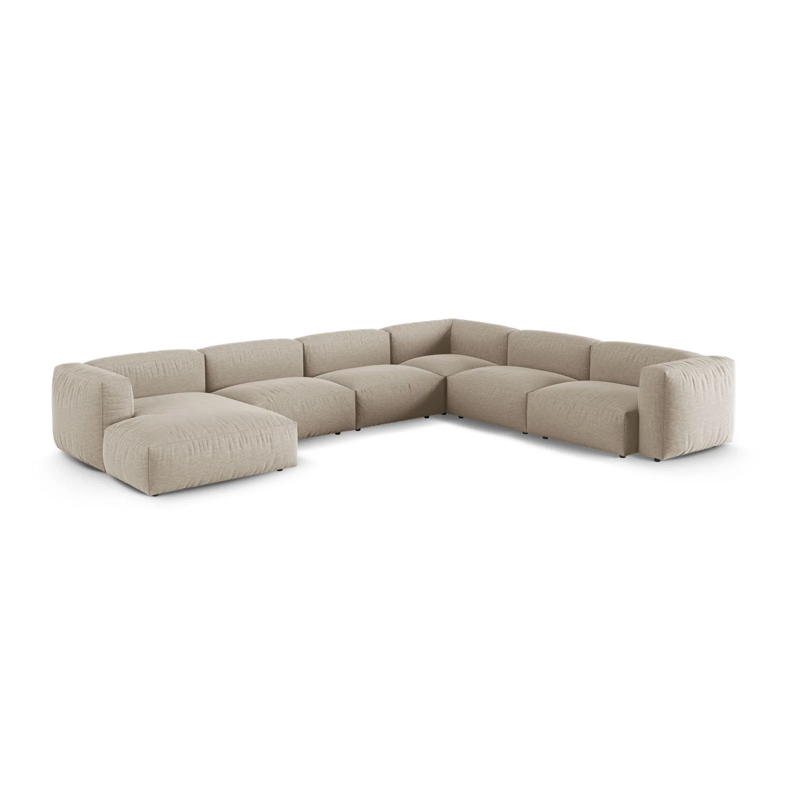 Martina modulares Panoramasofa, Rechte Seite, Sitztiefe 90 cm, aus Samt, Cord, Boucle oder Strukturstoff, 420x330 cm - Image 39