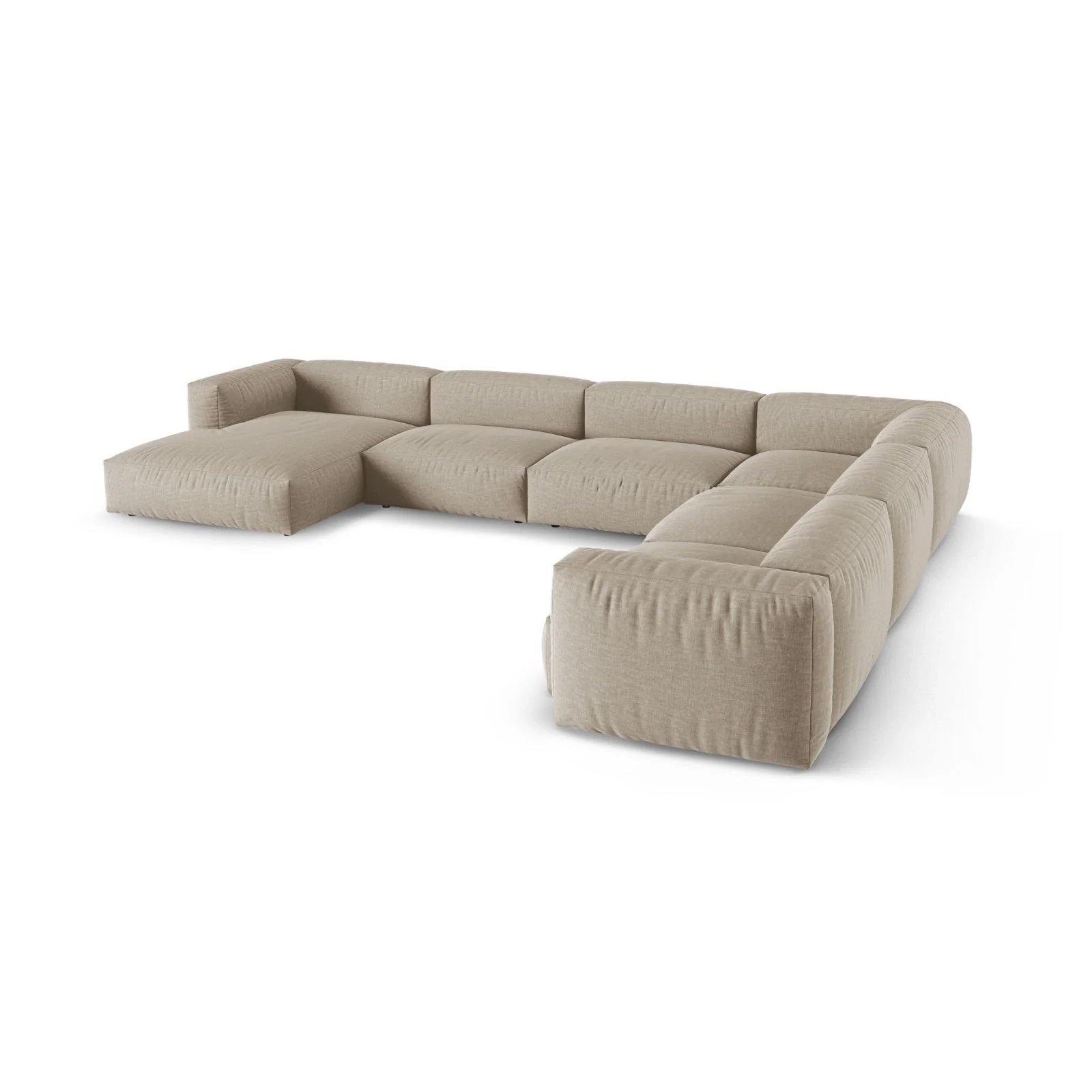 Martina modulares Panoramasofa, Rechte Seite, Sitztiefe 90 cm, aus Samt, Cord, Boucle oder Strukturstoff, 420x330 cm - Image 40