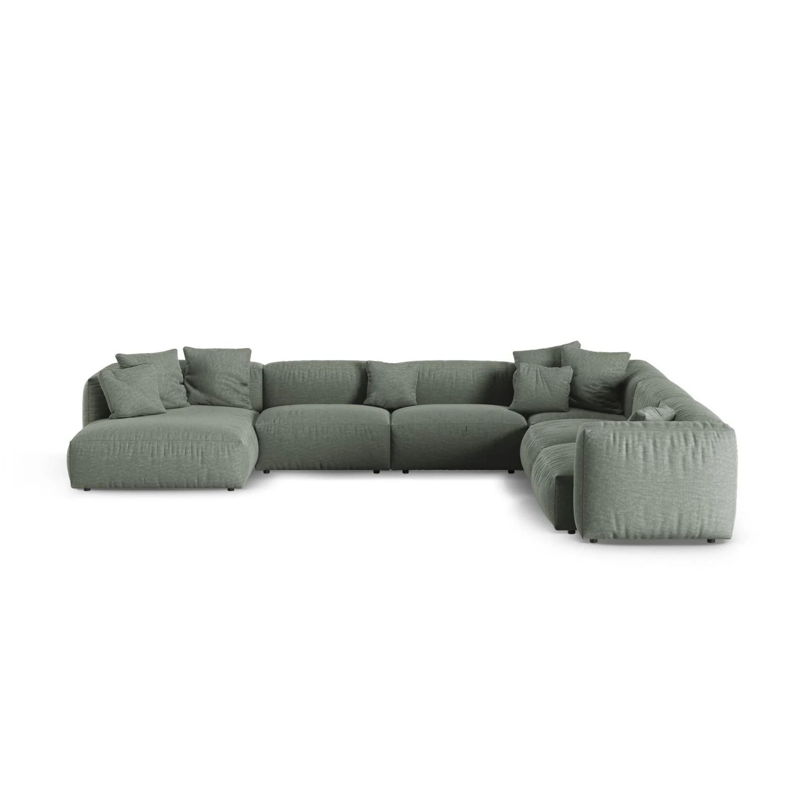 Martina modulares Panoramasofa, Rechte Seite, Sitztiefe 90 cm, aus Samt, Cord, Boucle oder Strukturstoff, 420x330 cm - Image 43