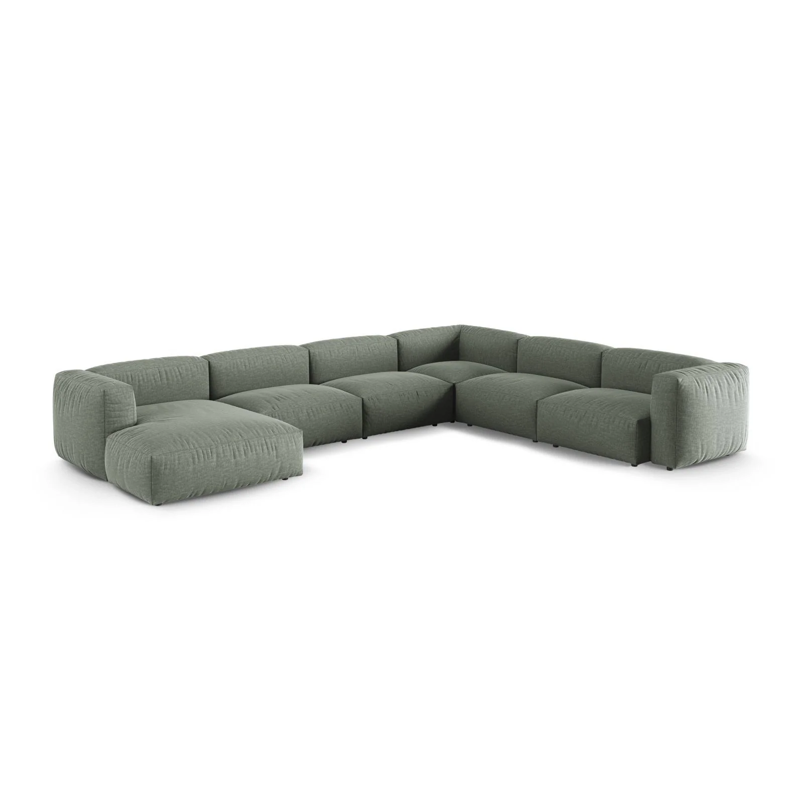 Martina modulares Panoramasofa, Rechte Seite, Sitztiefe 90 cm, aus Samt, Cord, Boucle oder Strukturstoff, 420x330 cm - Image 45
