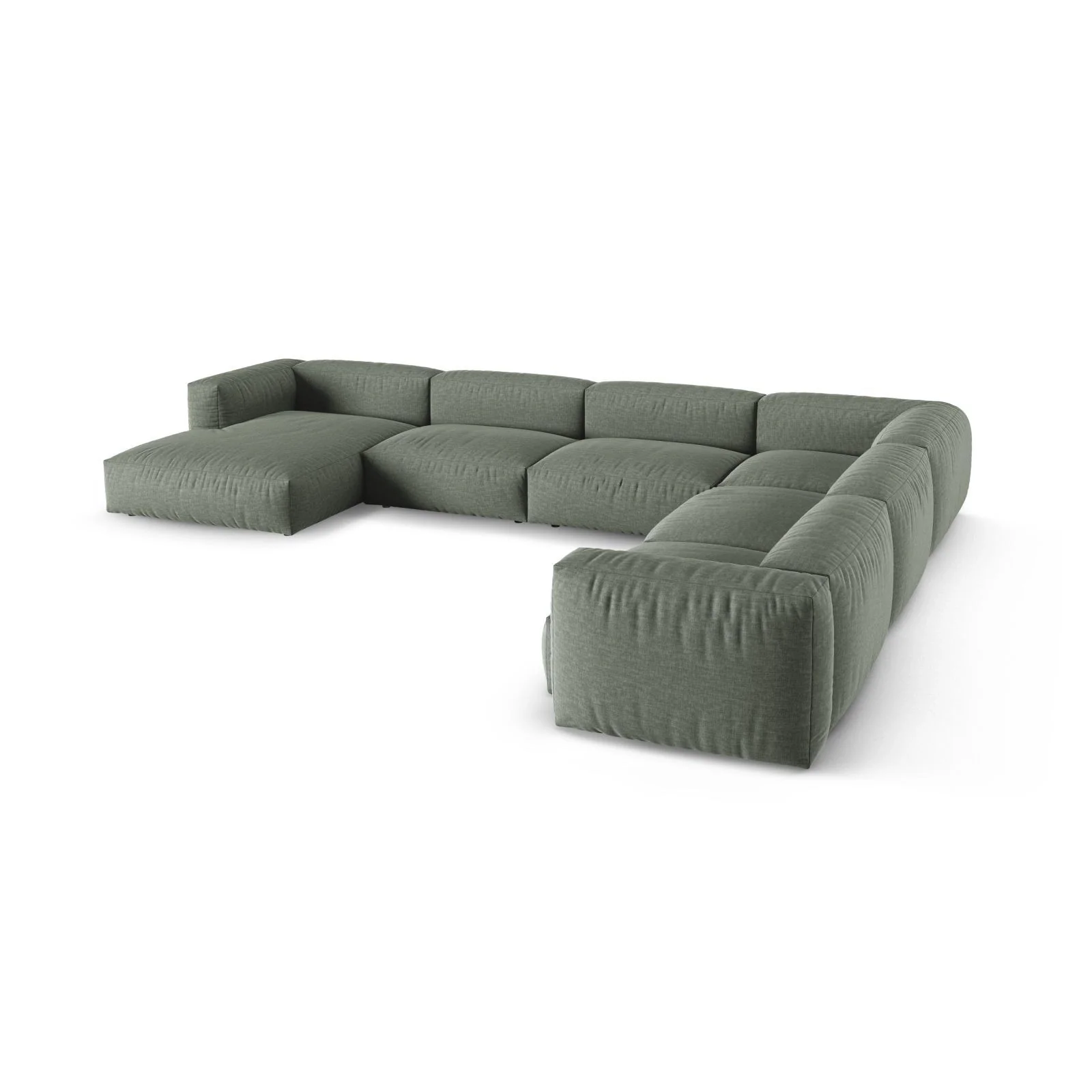 Martina modulares Panoramasofa, Rechte Seite, Sitztiefe 90 cm, aus Samt, Cord, Boucle oder Strukturstoff, 420x330 cm - Image 46