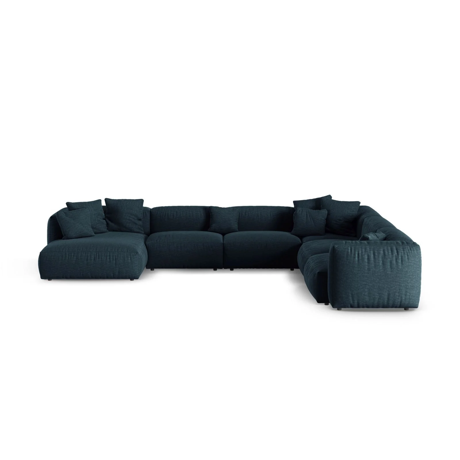 Martina modulares Panoramasofa, Rechte Seite, Sitztiefe 90 cm, aus Samt, Cord, Boucle oder Strukturstoff, 420x330 cm - Image 49