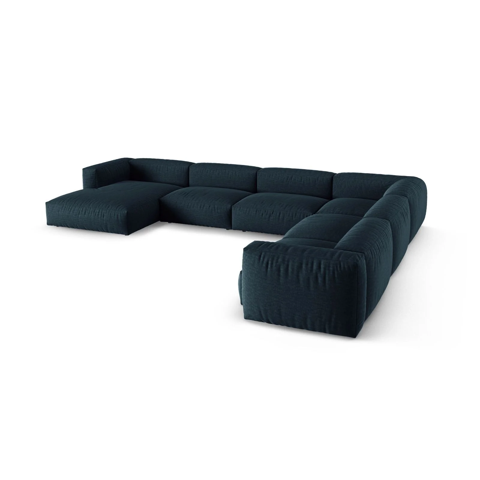 Martina modulares Panoramasofa, Rechte Seite, Sitztiefe 90 cm, aus Samt, Cord, Boucle oder Strukturstoff, 420x330 cm - Image 52