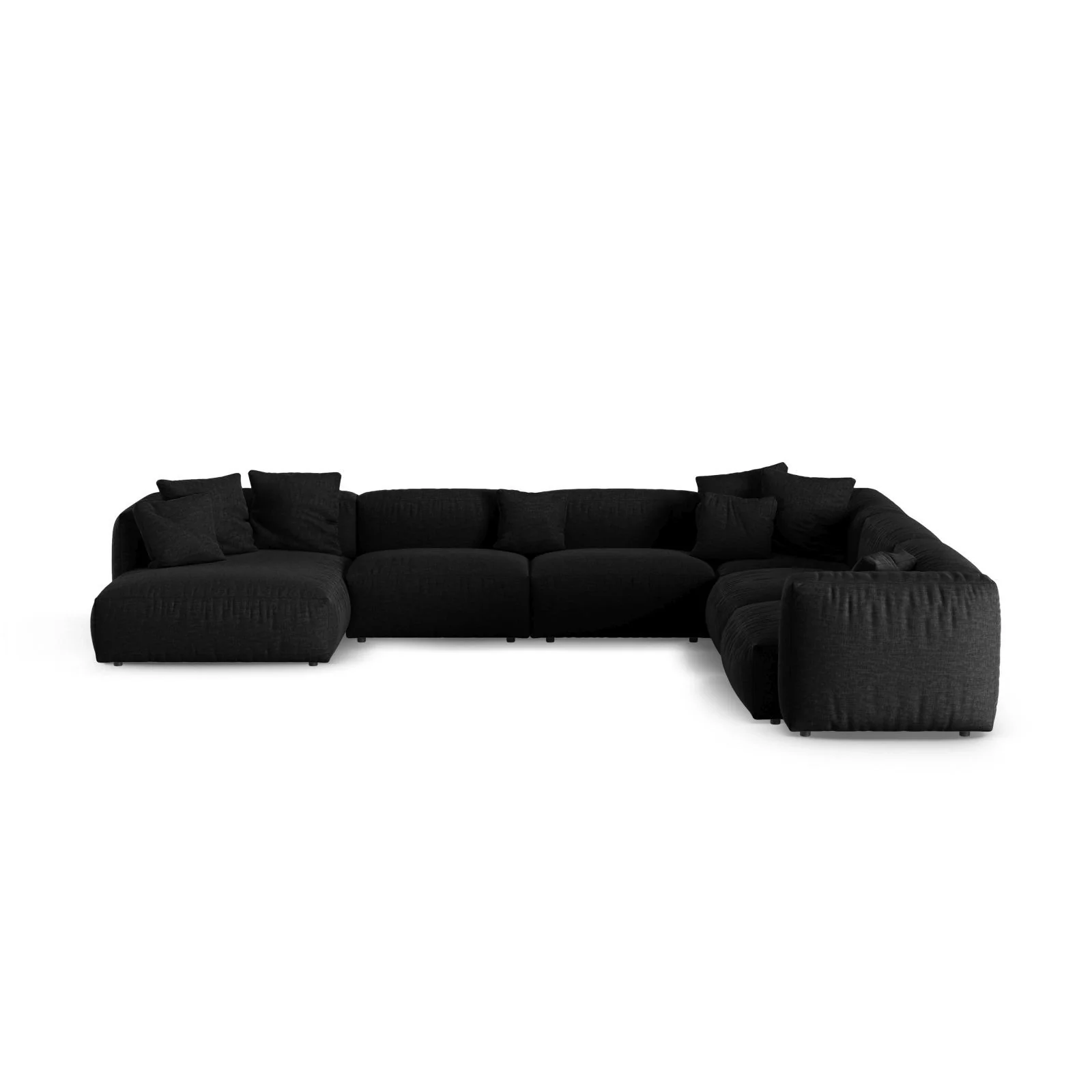 Martina modulares Panoramasofa, Rechte Seite, Sitztiefe 90 cm, aus Samt, Cord, Boucle oder Strukturstoff, 420x330 cm - Image 55