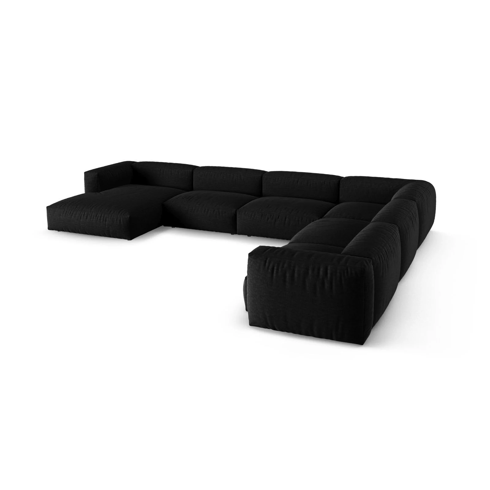 Martina modulares Panoramasofa, Rechte Seite, Sitztiefe 90 cm, aus Samt, Cord, Boucle oder Strukturstoff, 420x330 cm - Image 58