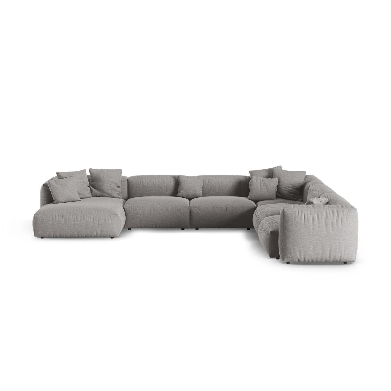 Martina modulares Panoramasofa, Rechte Seite, Sitztiefe 90 cm, aus Samt, Cord, Boucle oder Strukturstoff, 420x330 cm - Image 61