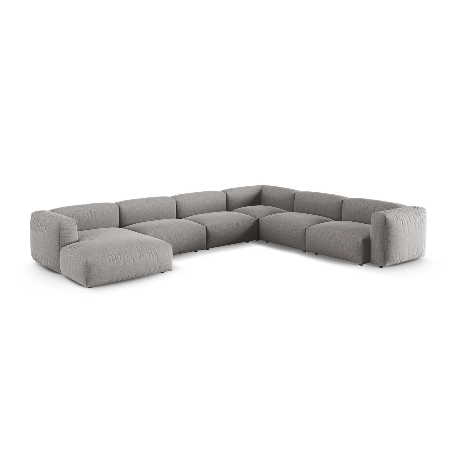 Martina modulares Panoramasofa, Rechte Seite, Sitztiefe 90 cm, aus Samt, Cord, Boucle oder Strukturstoff, 420x330 cm - Image 63
