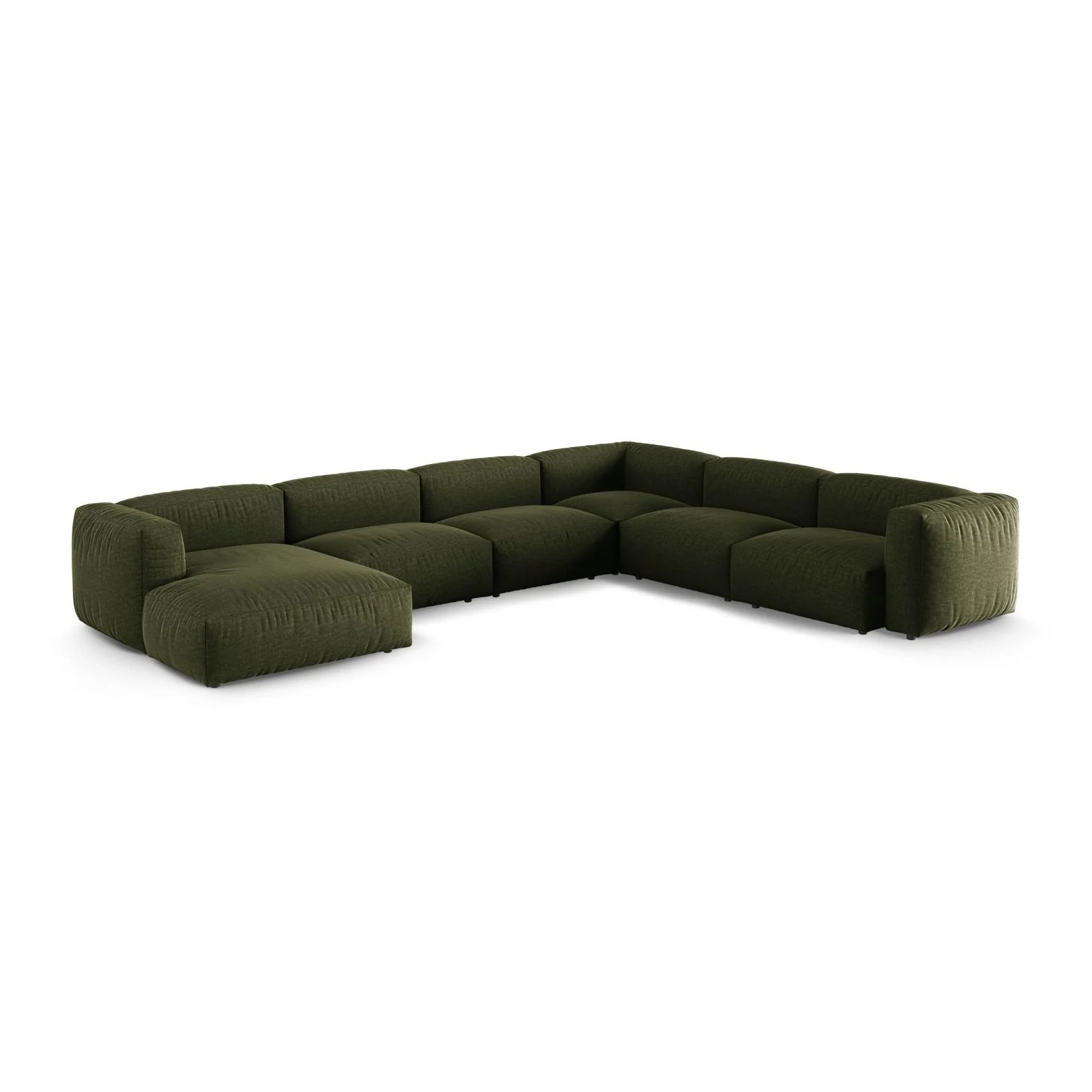 Martina modulares Panoramasofa, Rechte Seite, Sitztiefe 90 cm, aus Samt, Cord, Boucle oder Strukturstoff, 420x330 cm - Image 69