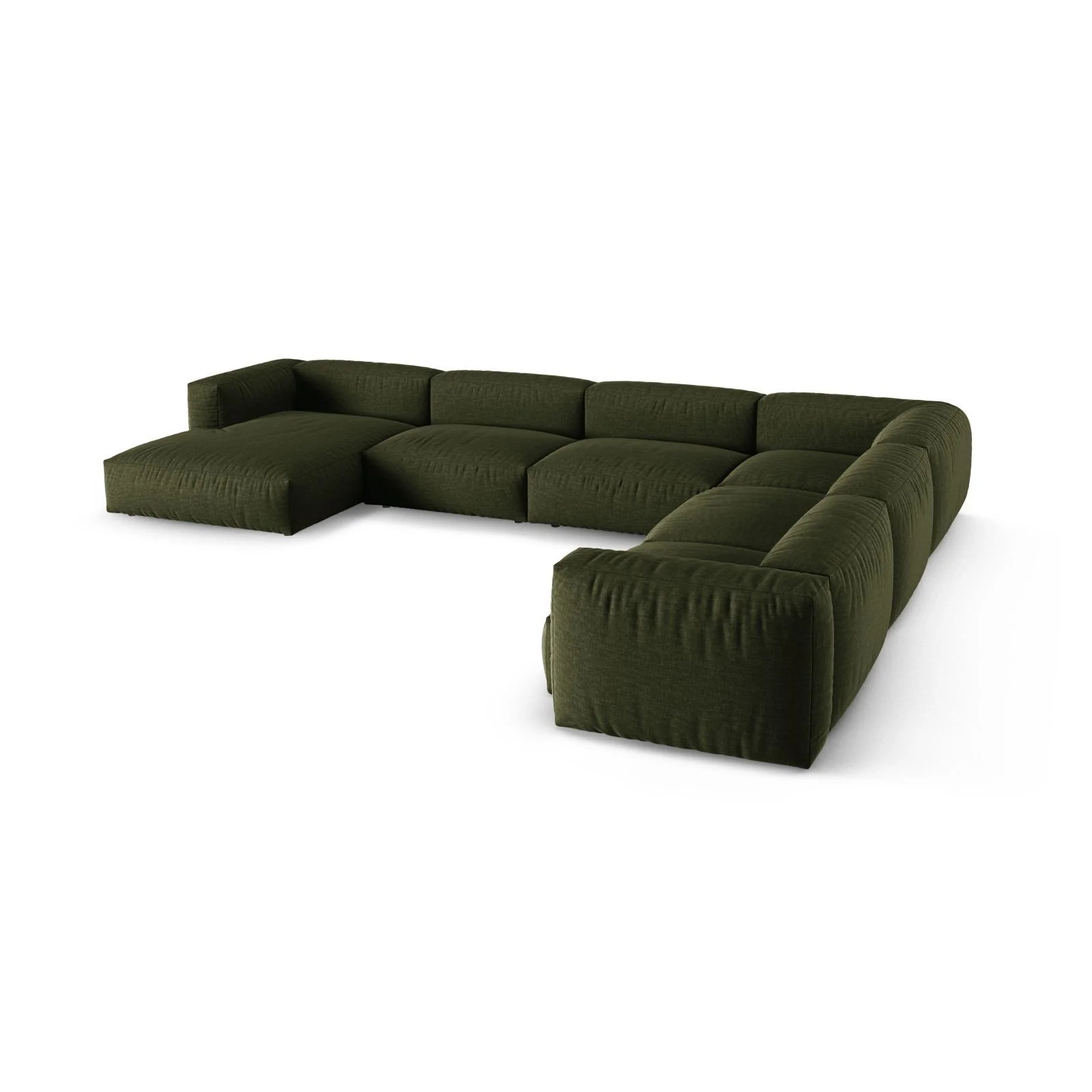 Martina modulares Panoramasofa, Rechte Seite, Sitztiefe 90 cm, aus Samt, Cord, Boucle oder Strukturstoff, 420x330 cm - Image 70