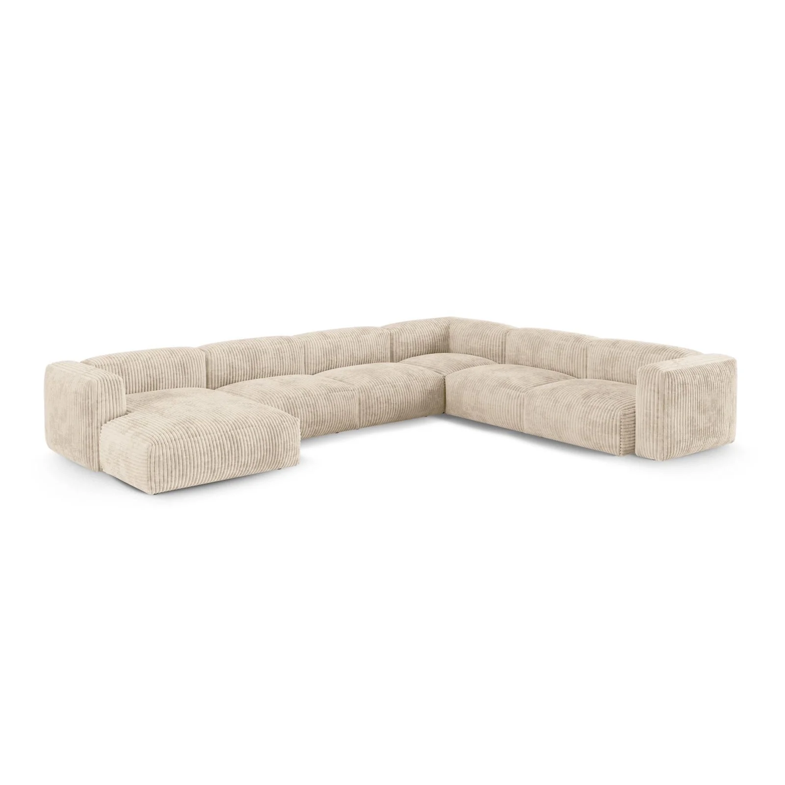 Martina modulares Panoramasofa, Rechte Seite, Sitztiefe 90 cm, aus Samt, Cord, Boucle oder Strukturstoff, 420x330 cm - Image 81