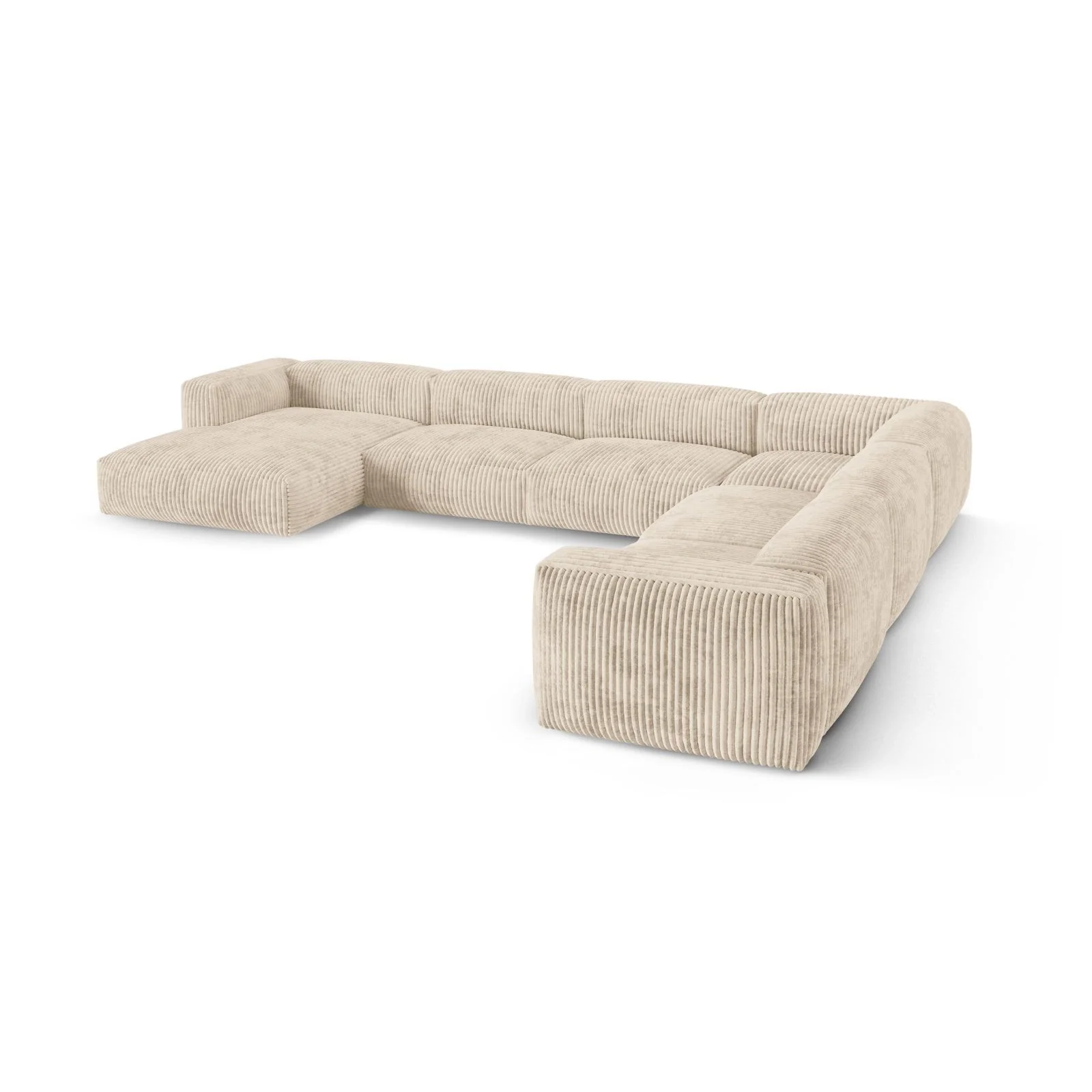 Martina modulares Panoramasofa, Rechte Seite, Sitztiefe 90 cm, aus Samt, Cord, Boucle oder Strukturstoff, 420x330 cm - Image 82