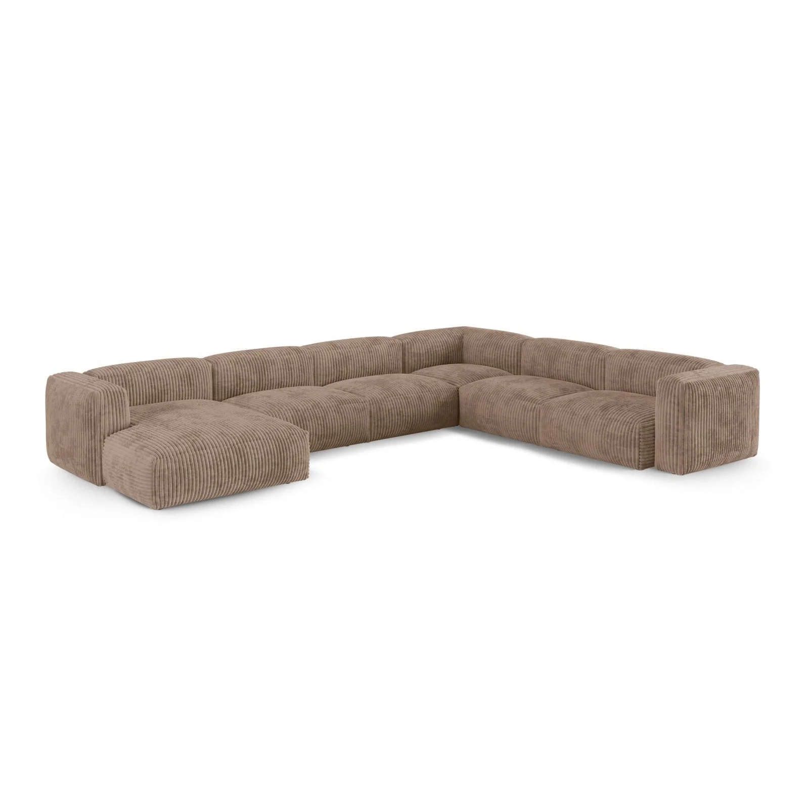 Martina modulares Panoramasofa, Rechte Seite, Sitztiefe 90 cm, aus Samt, Cord, Boucle oder Strukturstoff, 420x330 cm - Image 87