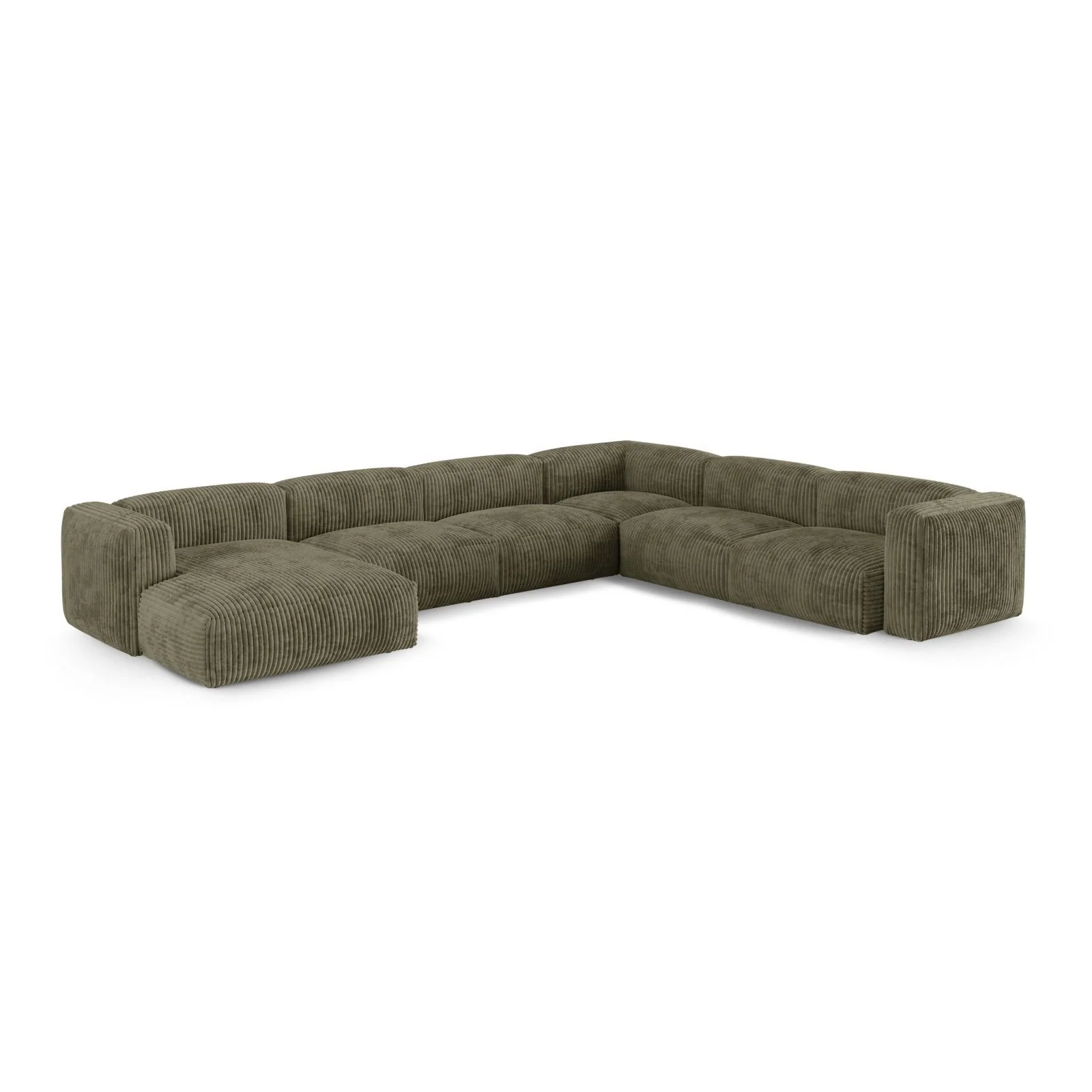 Martina modulares Panoramasofa, Rechte Seite, Sitztiefe 90 cm, aus Samt, Cord, Boucle oder Strukturstoff, 420x330 cm - Image 93