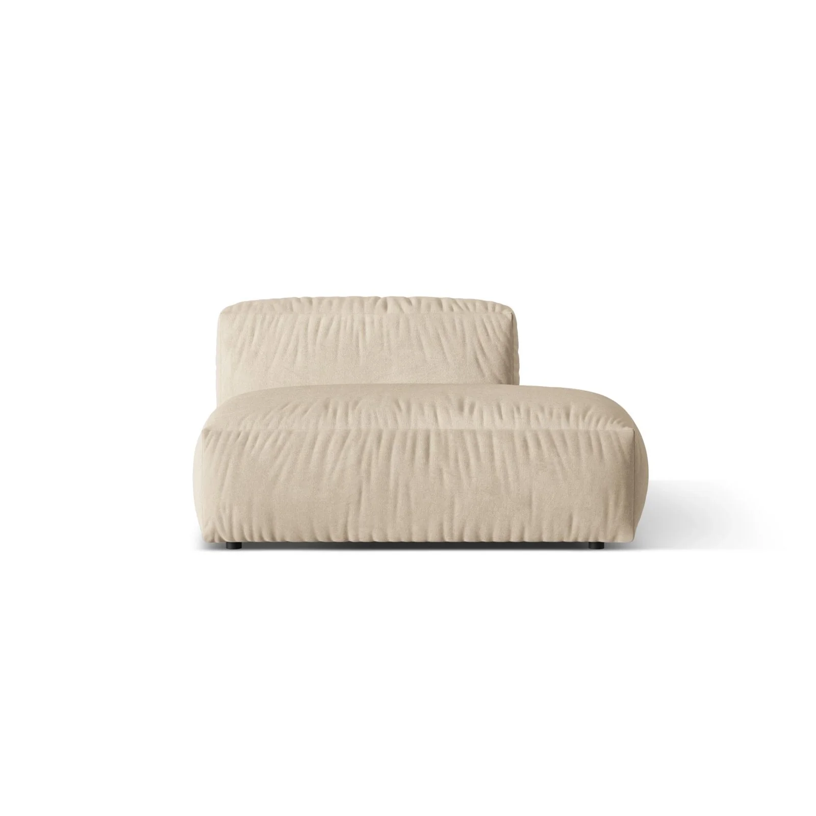 Martina Modulares Sofa Sitzelement, Rechte Seite, Sitztiefe 76 cm, aus Samt, Cord, Boucle oder Strukturstoff, 133x106 cm