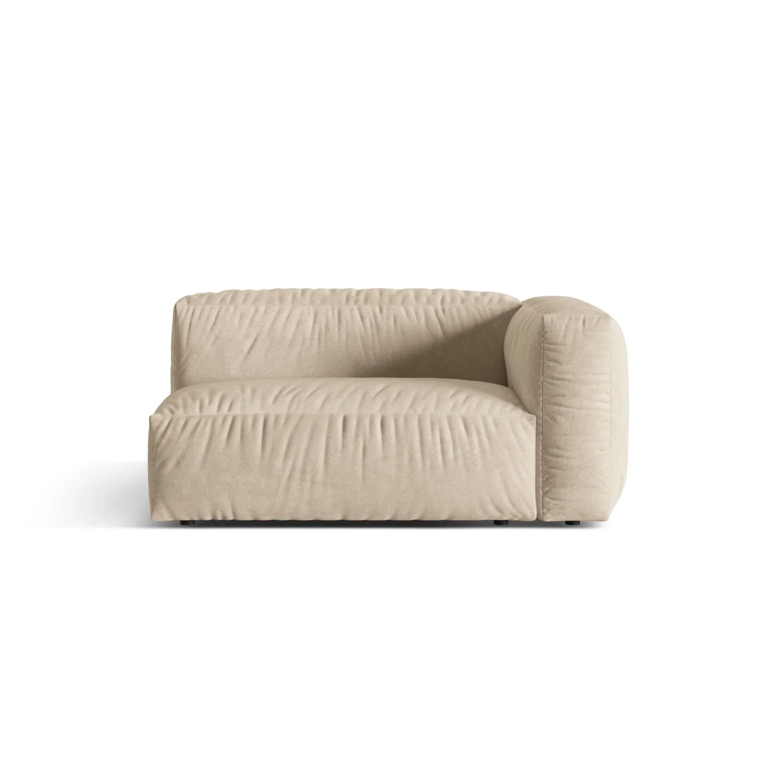 Martina Modulares Sofa Sitzelement, Rechte Seite, Sitztiefe 76 cm, aus Samt, Cord, Boucle oder Strukturstoff, 160x106 cm