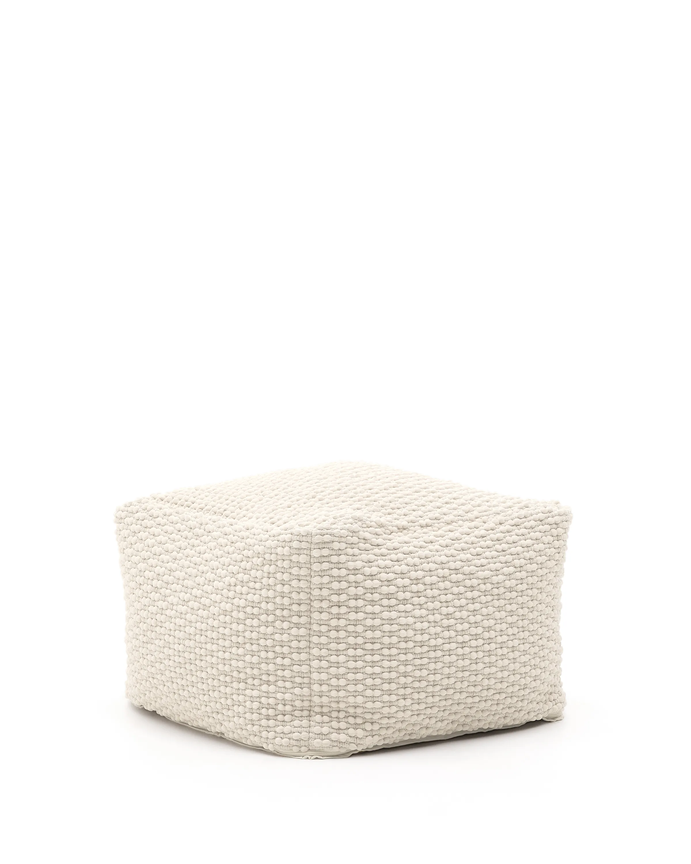 Mascarell Pouf aus Baumwolle und Polyester weiß 60 x 60 cm