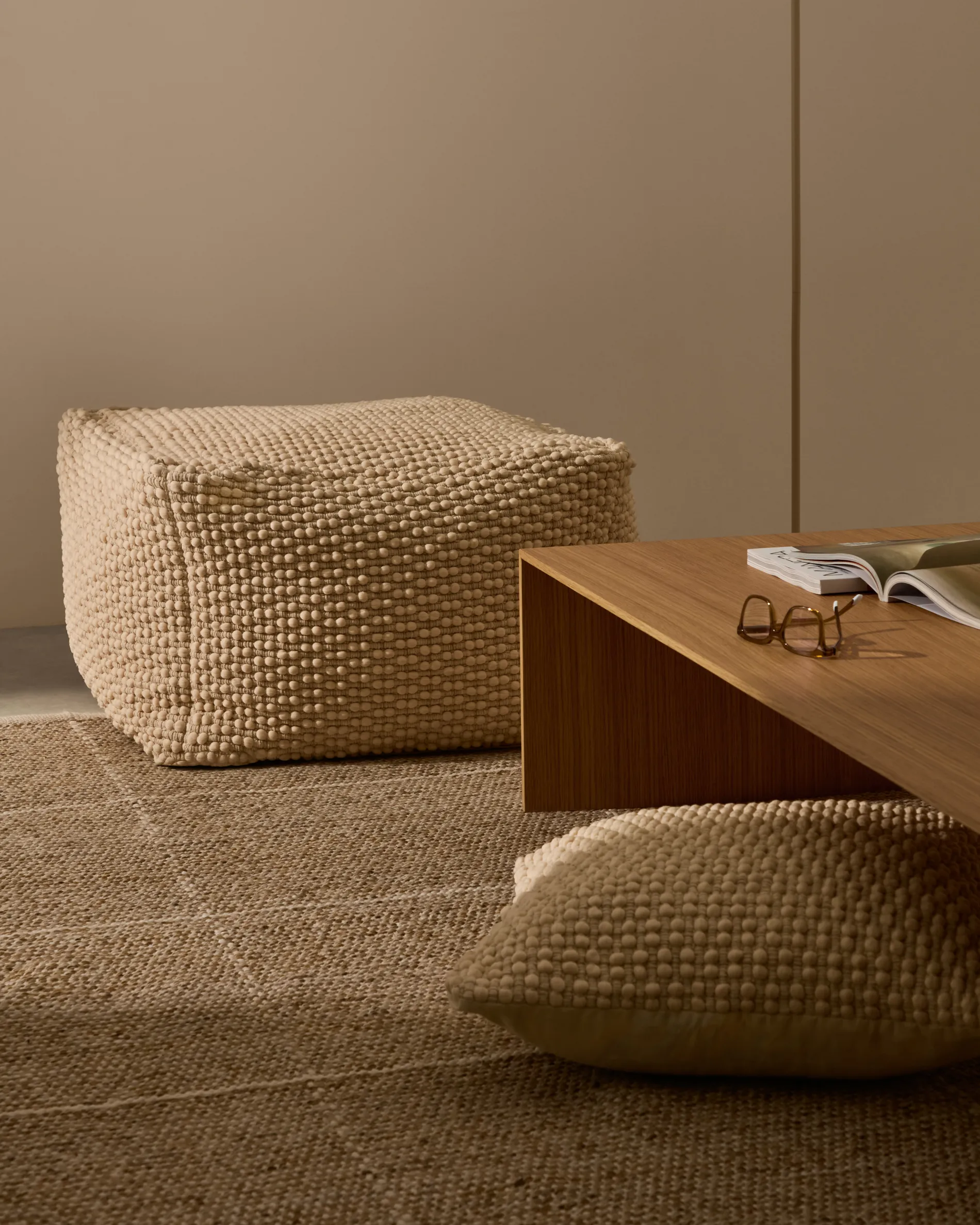 Mascarell Pouf aus Baumwolle und Polyester weiß 60 x 60 cm - Image 2