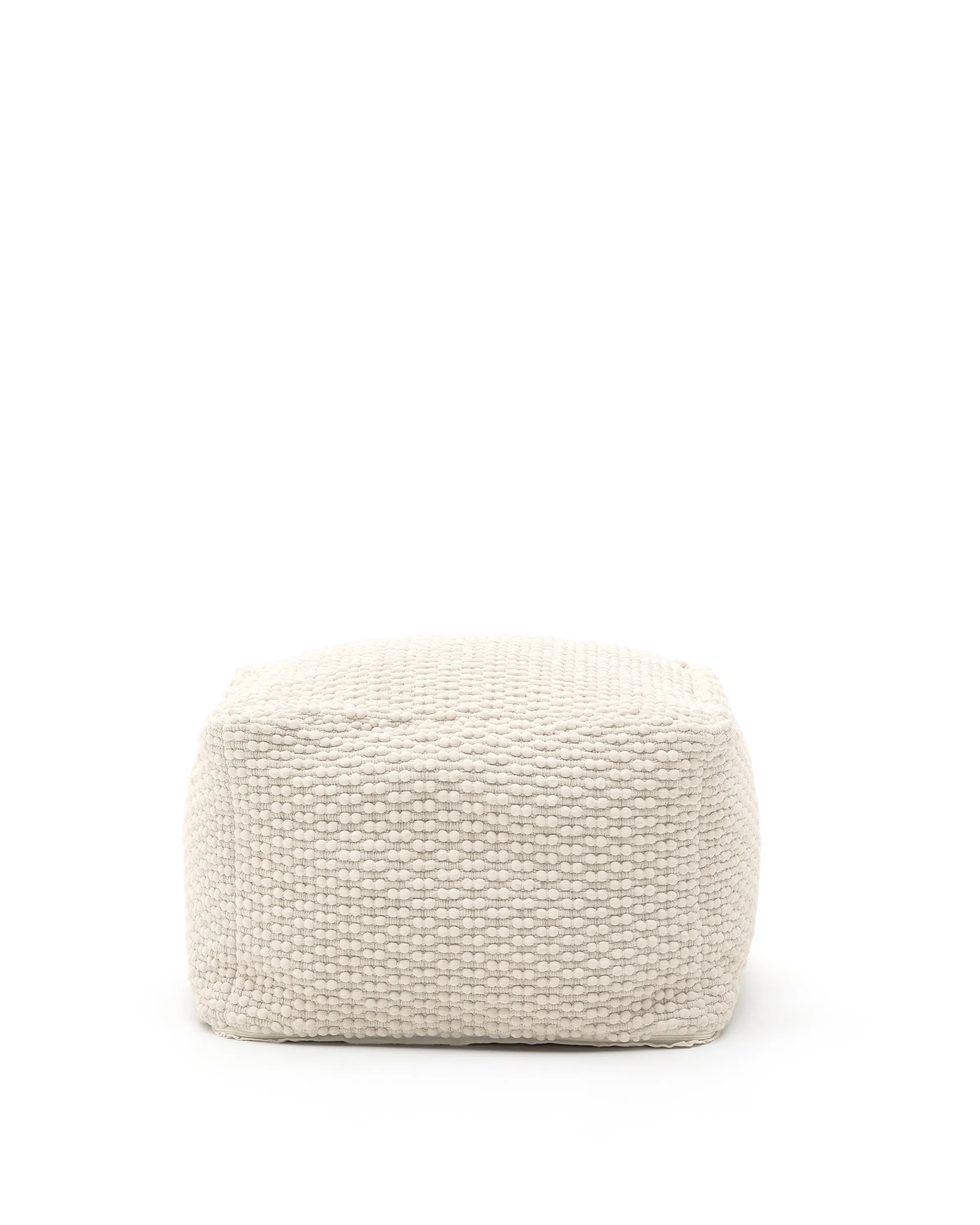Mascarell Pouf aus Baumwolle und Polyester weiß 60 x 60 cm - Image 4