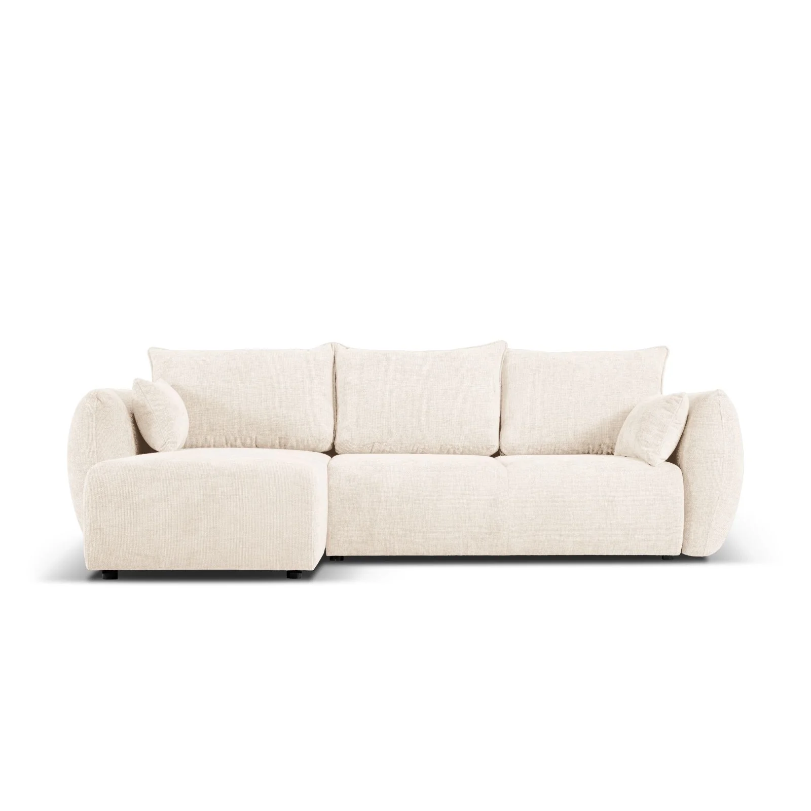 Matera 4-Sitzer Ecksofa, Linke Seite, aus Samt oder Chenille, 253x173x86 cm